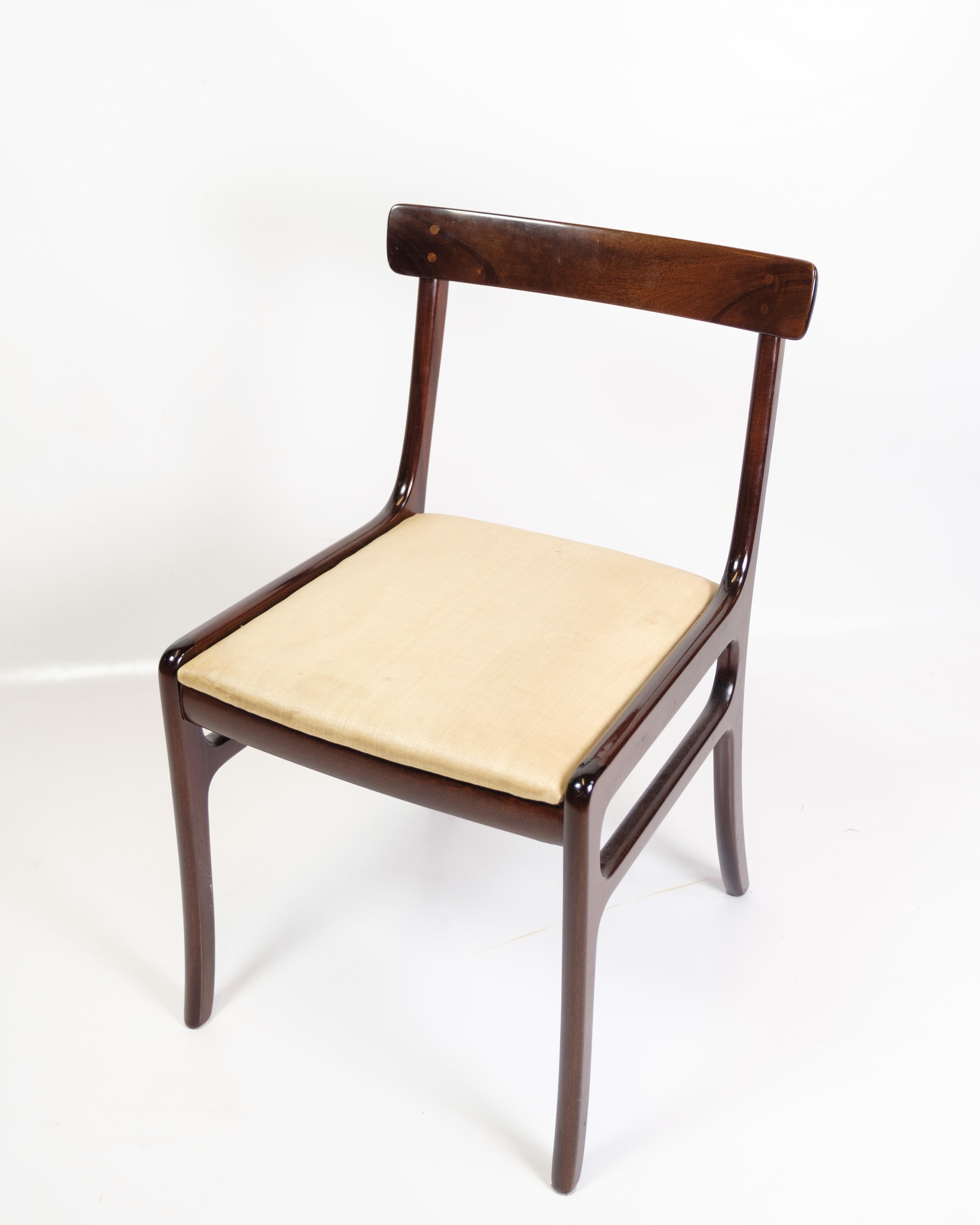Mid-Century moderno Set di 6 sedie da pranzo modello Rungstedlund in mogano di Ole Wanscher in vendita