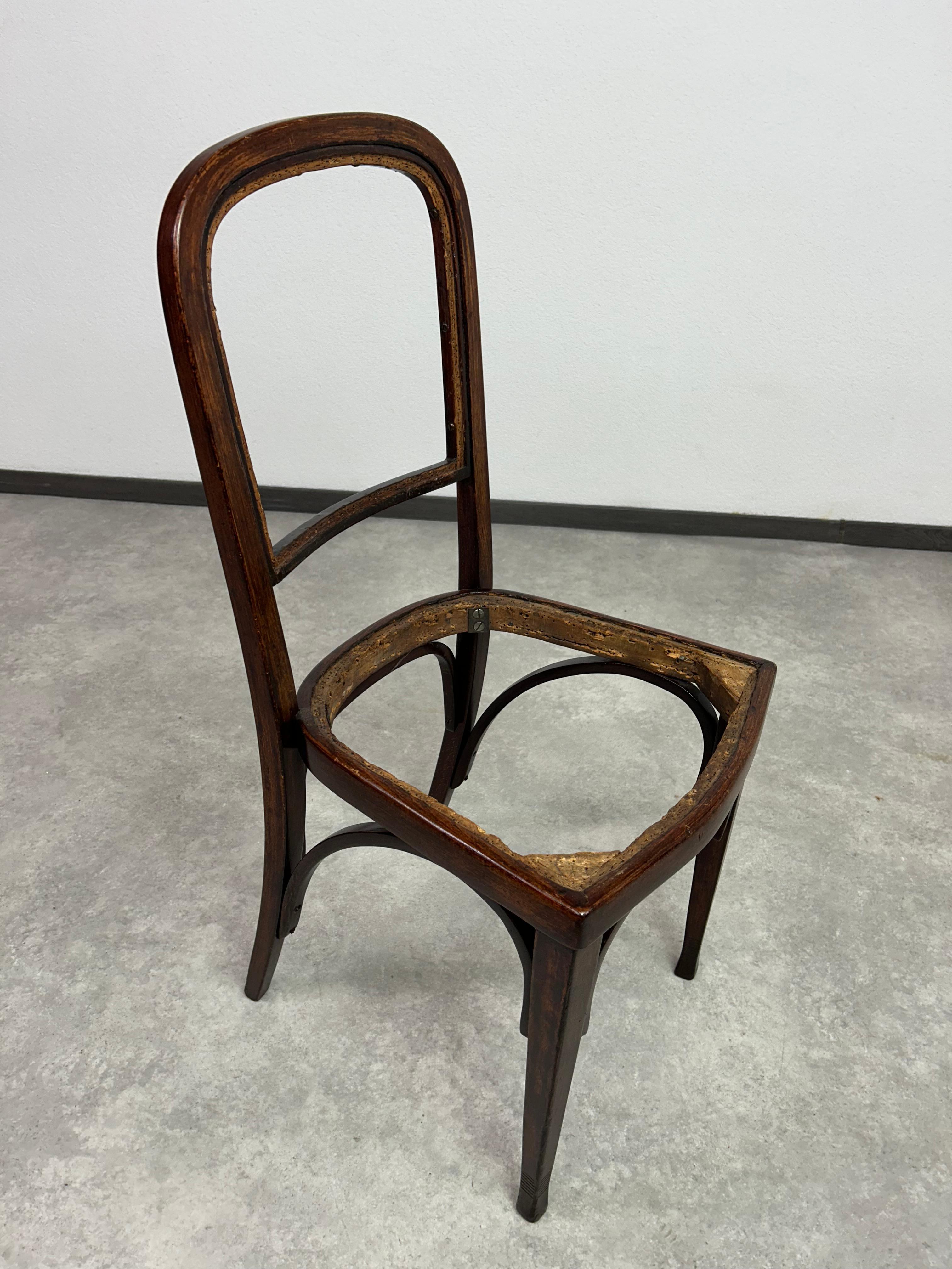 Inizio XX secolo Set of 6 dining chairs no.715 by Gustav Siegel for J&J Kohn in vendita