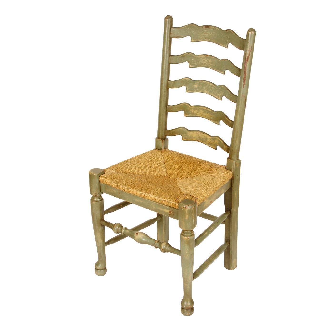American Set of 6 Dining Chairs with Rush Seat