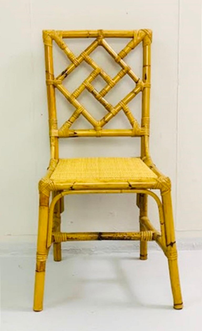 Set of 6 Dining Rattan Chairs For Sale at 1stdibs