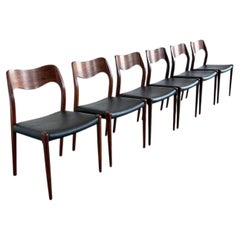 Set of 6 Dining Room Chairs by Niels Otto Moller, Denmark 1960s