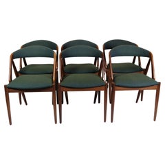 Retro Set Of 6 Dining Room Chairs Model 31 Made In Teak By Kai Kristiansen From 1950