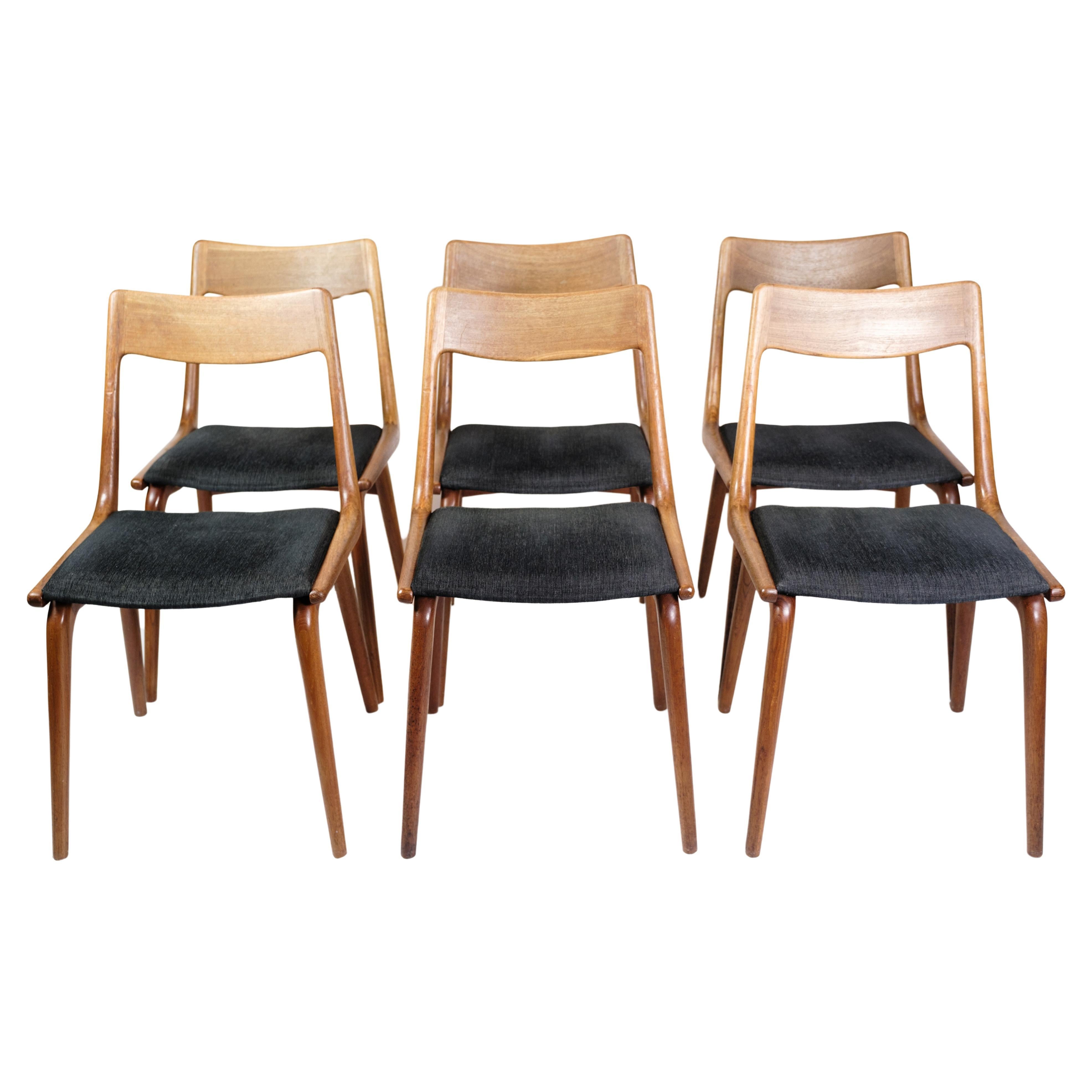 Ensemble de 6 chaises de salle à manger modèle 370 par Alfred Christensen des années 1950 en vente