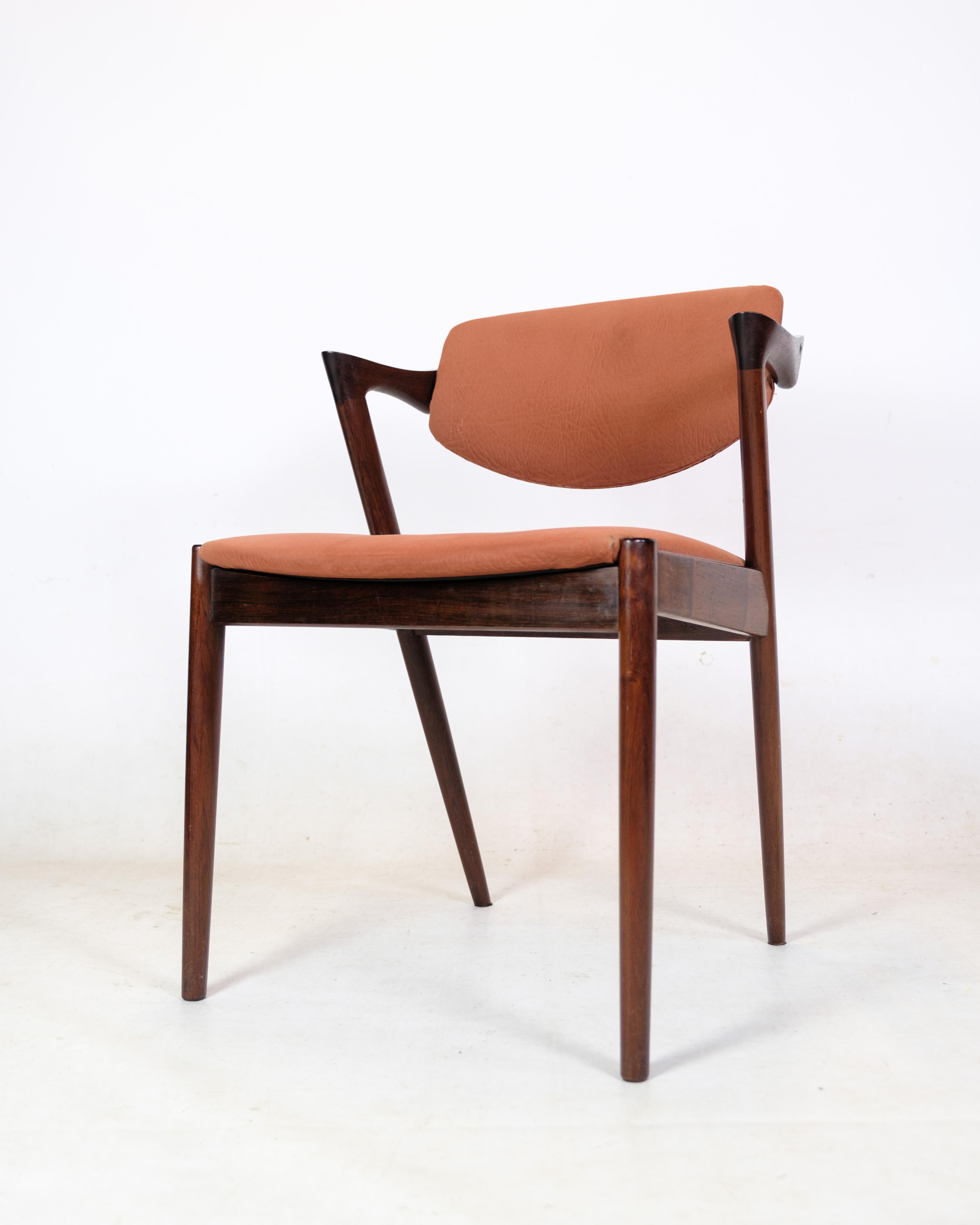 Set of 6 Dining Room Chairs Model 42 in Rosewood By Kai Kristiansen  In Excellent Condition For Sale In Lejre, DK