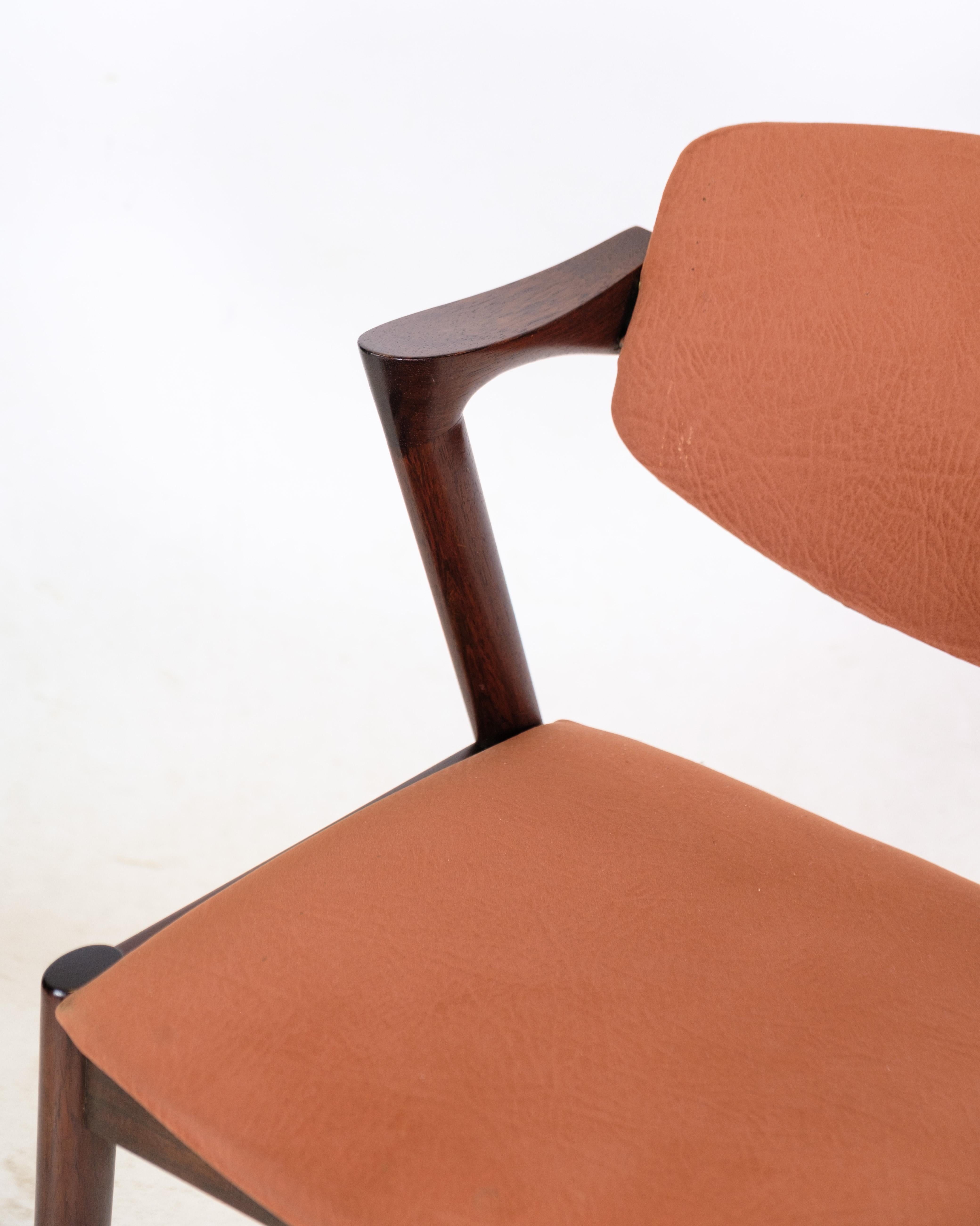 Mid-20th Century Set of 6 Dining Room Chairs Model 42 in Rosewood By Kai Kristiansen  For Sale
