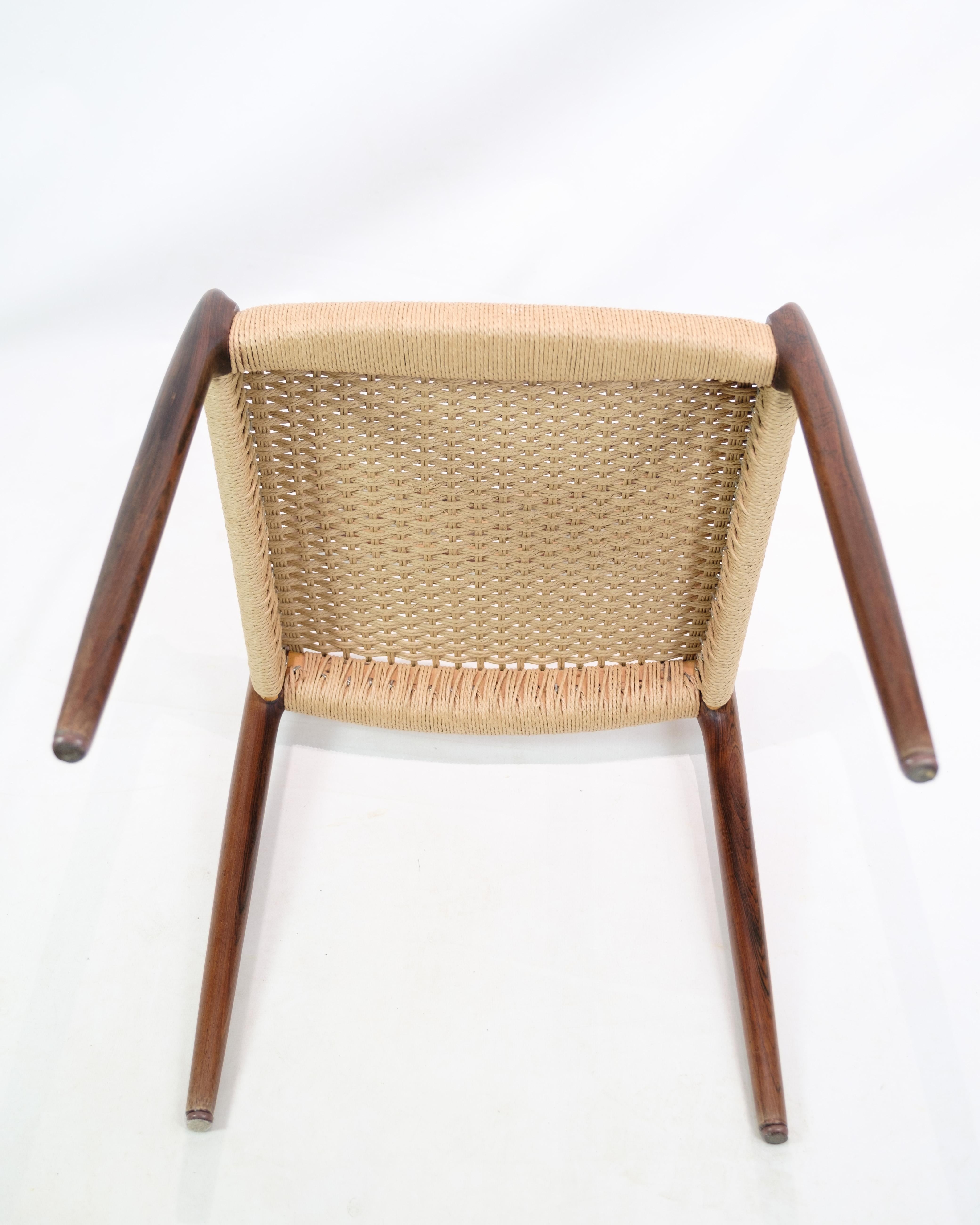 Milieu du XXe siècle Ensemble de 6 chaises de salle à manger modèle 78 en bois de rose par N.O Møller dans les années 1950 en vente