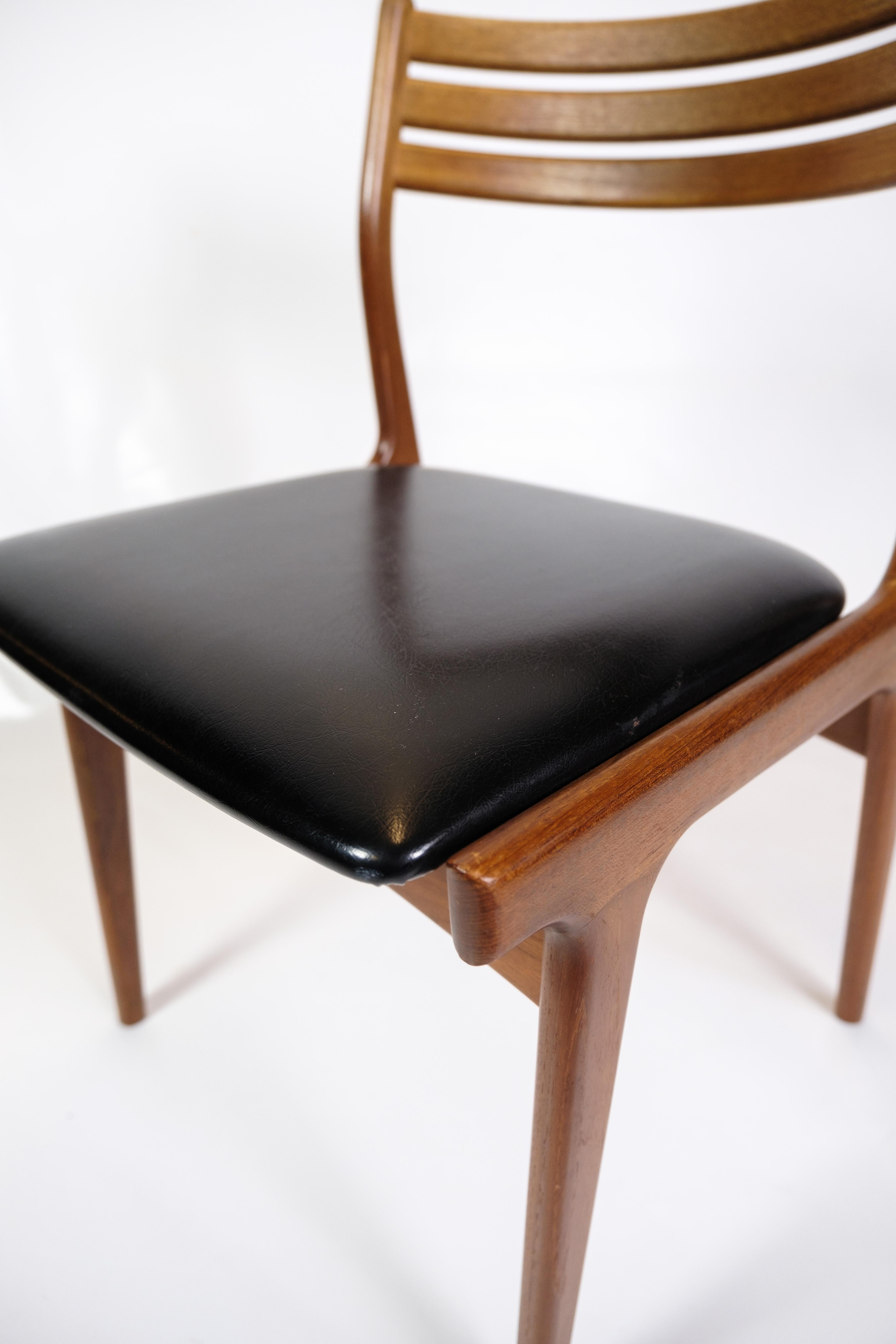 Satz von 6 Esszimmerstühlen Modell U20 aus Teakholz, hergestellt in Teakholz von Johannes Andersen, 1960er Jahre im Zustand „Gut“ im Angebot in Lejre, DK