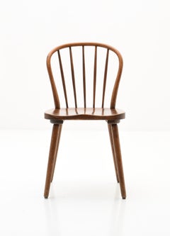 Set of 6 dining table chairs beechwood and bentwood swiss production 1950s