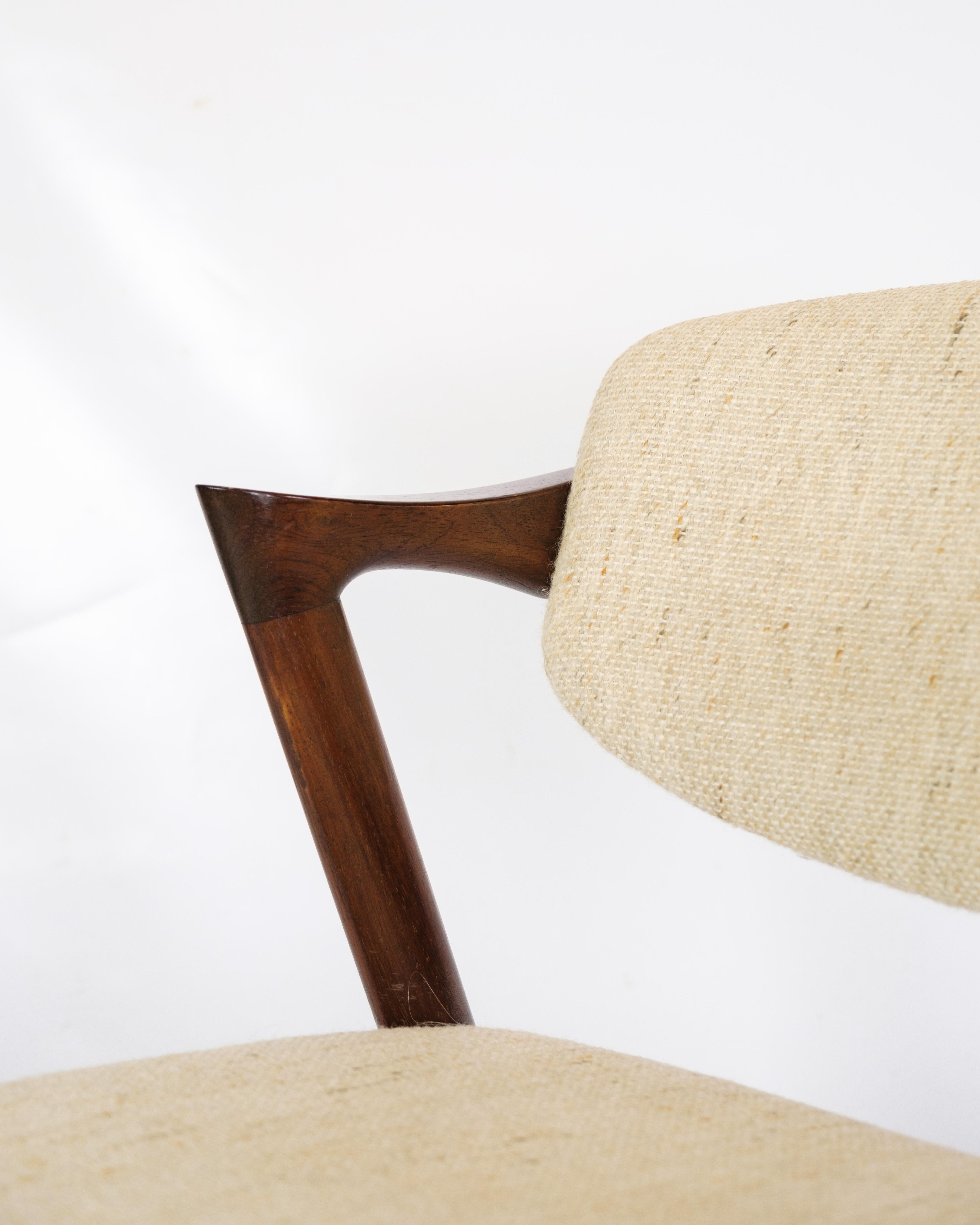 Set Of 6 Dining Table Chairs Model 42 Made In Rosewood By Kai Kristiansen In Good Condition In Lejre, DK