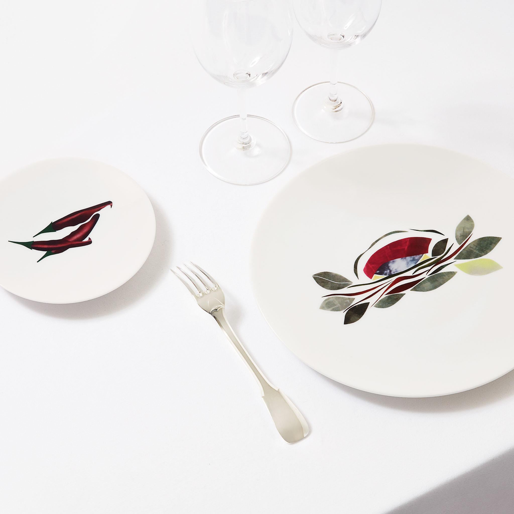 Box of 6 Dinner Porcelain Plates by the French Chef Alain Passard For Sale 9