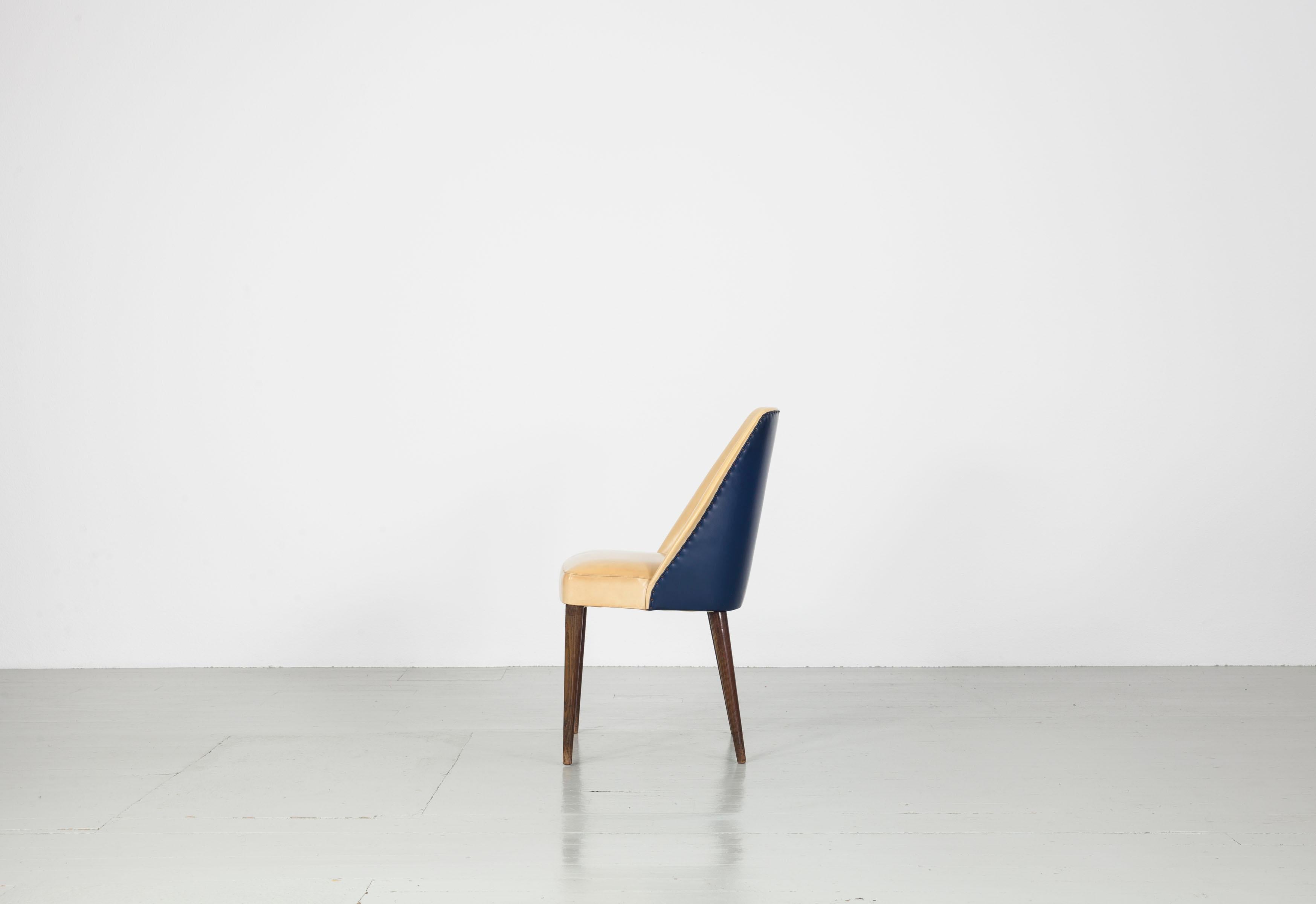 Satz von 6 zweifarbigen Esszimmerstühlen, von Cassina in Italien, 1950er Jahre im Angebot 7