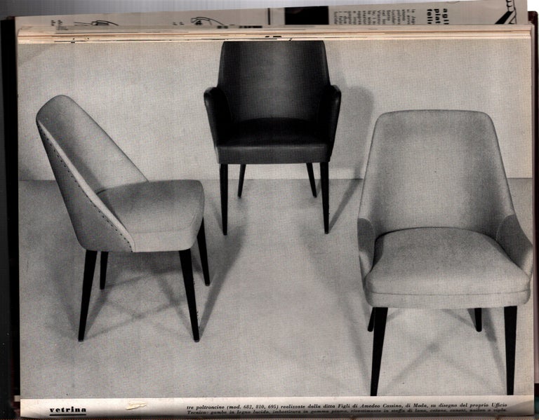Set of 6 two-tone Dining Chairs, by Cassina in Italy 1950s For Sale 12