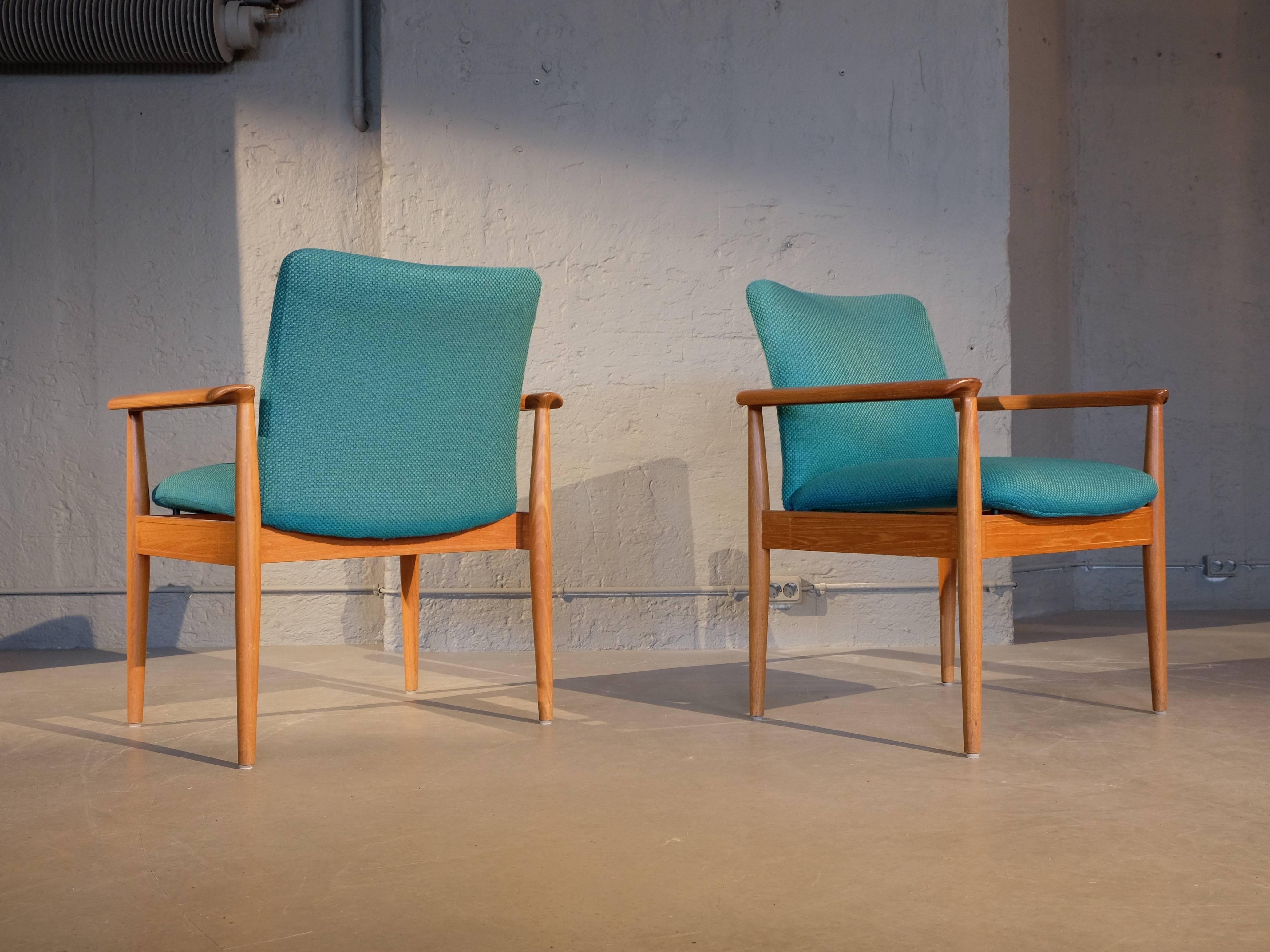 Scandinavian Modern Set of Six Diplomat Armchairs by Finn Juhl for France & Son, 1960s