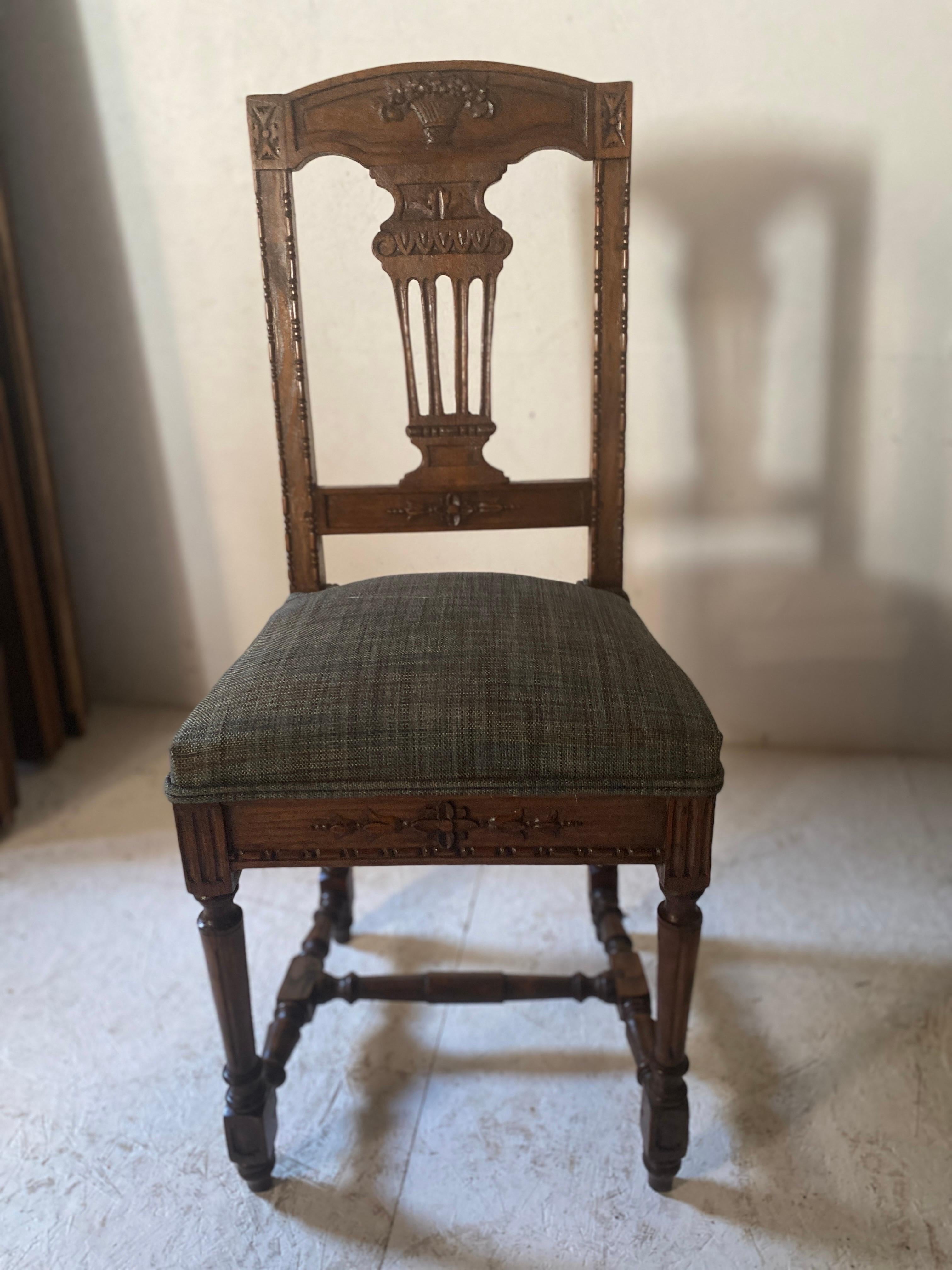 Directoire Set of 6 directoire chairs 19th century  For Sale