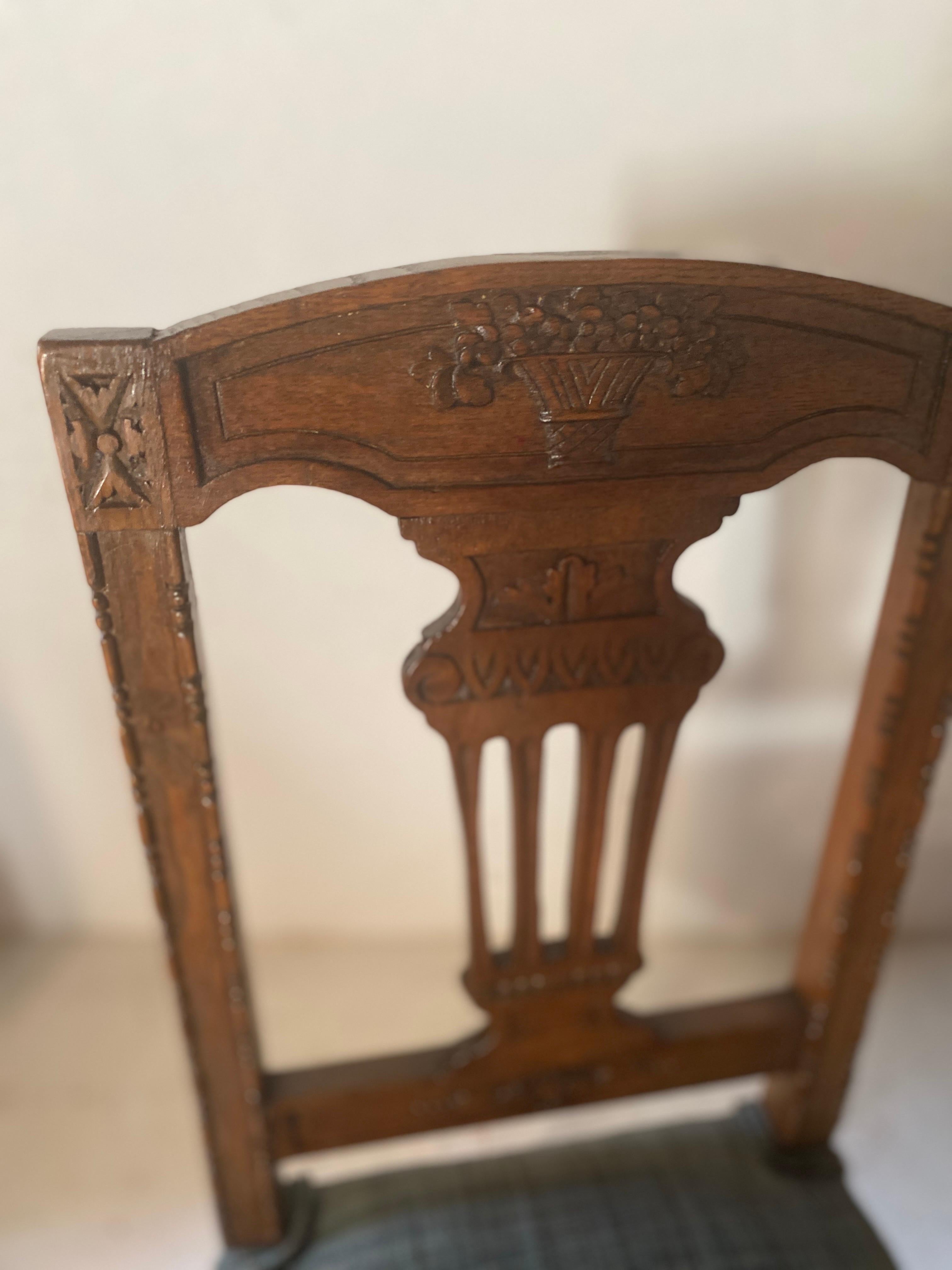 19th Century Set of 6 directoire chairs 19th century  For Sale