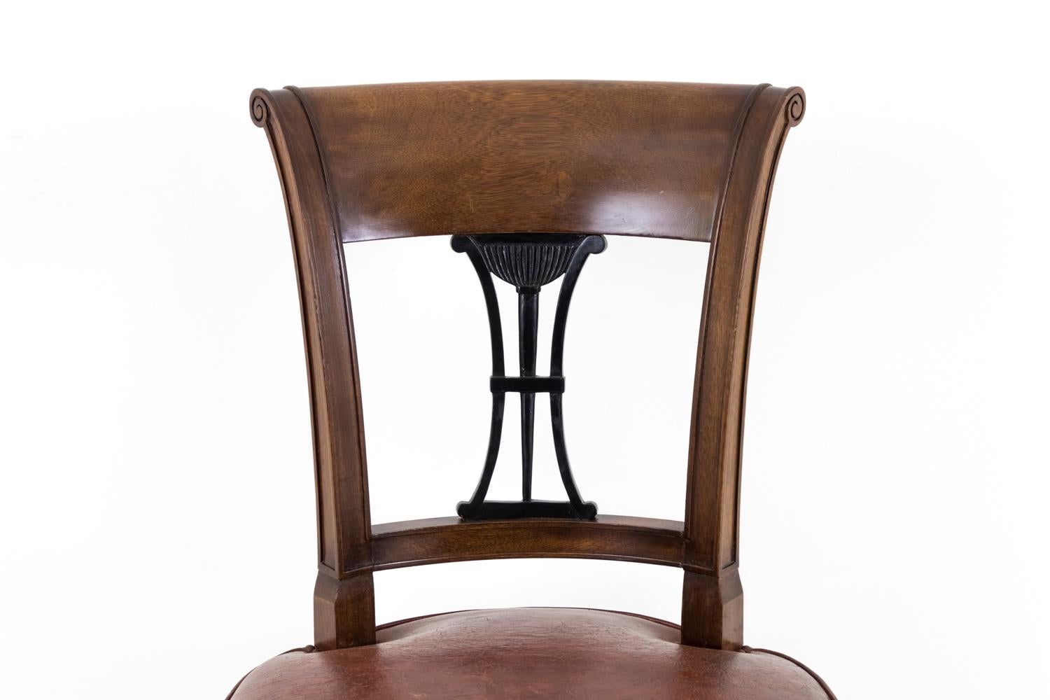 Set of 6 Directoire Style Chairs in Mahogany, Early 20th Century 1