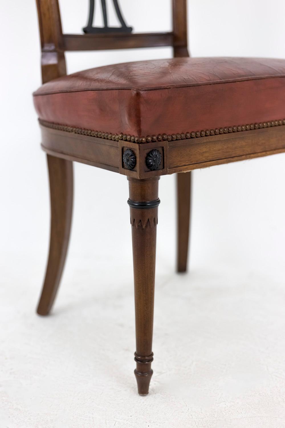 Set of 6 Directoire Style Chairs in Mahogany, Early 20th Century 4