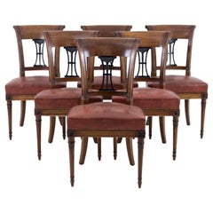 Set of 6 Directoire Style Chairs in Mahogany, Early 20th Century