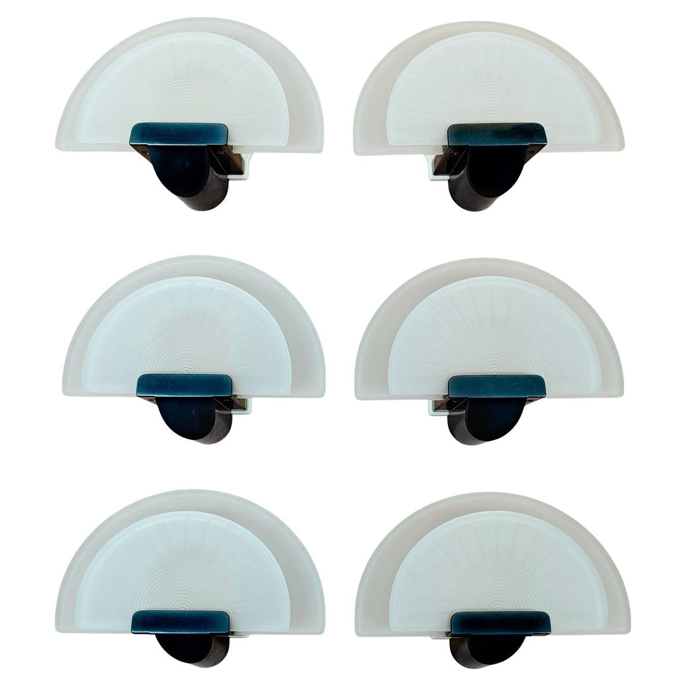 Set of 6 “Diva” wall lights – Italy 1980 For Sale
