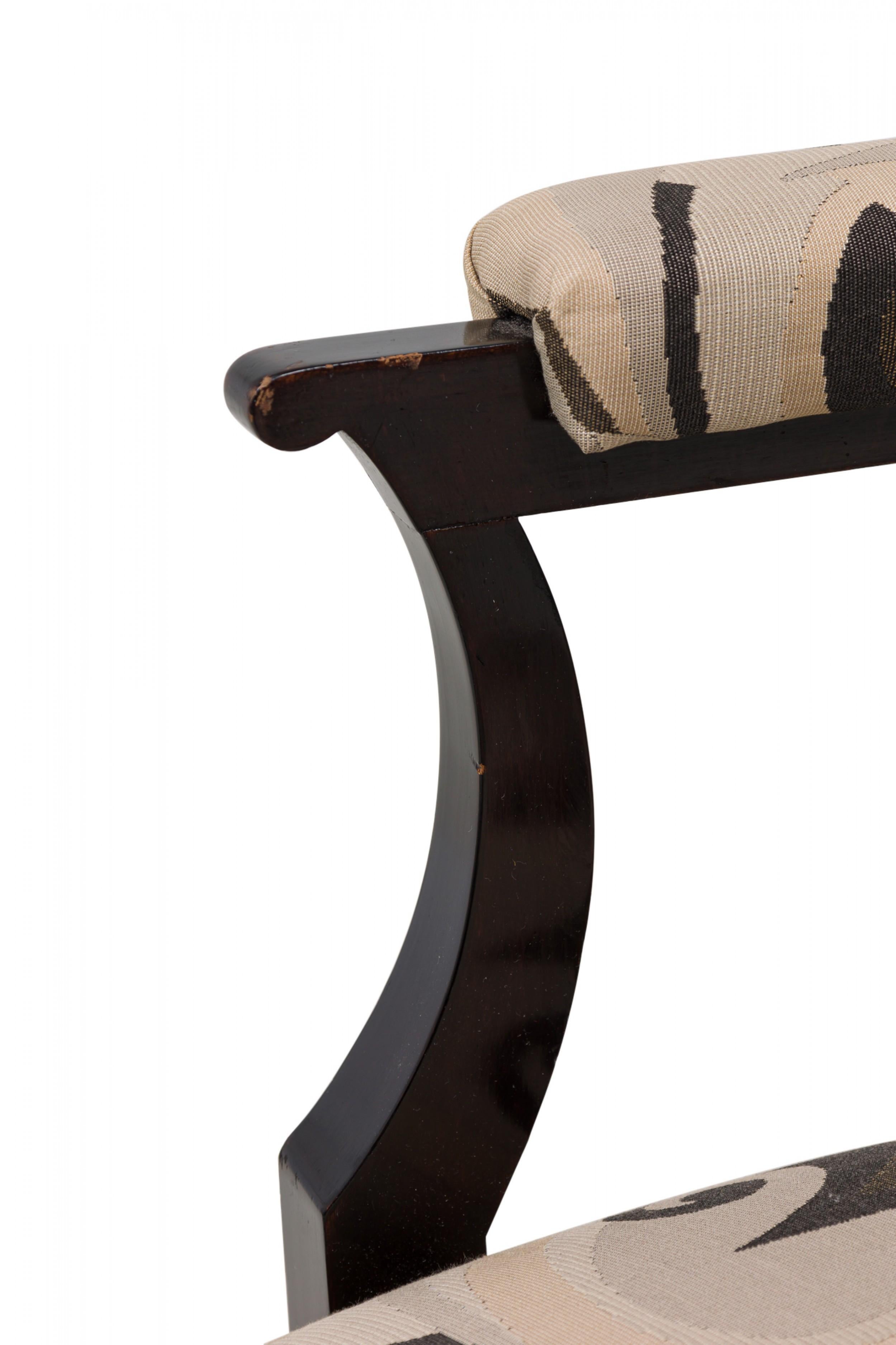 Set of 6 Dominique Art Deco Ebony de Macassar Upholstered Armchairs For Sale 7