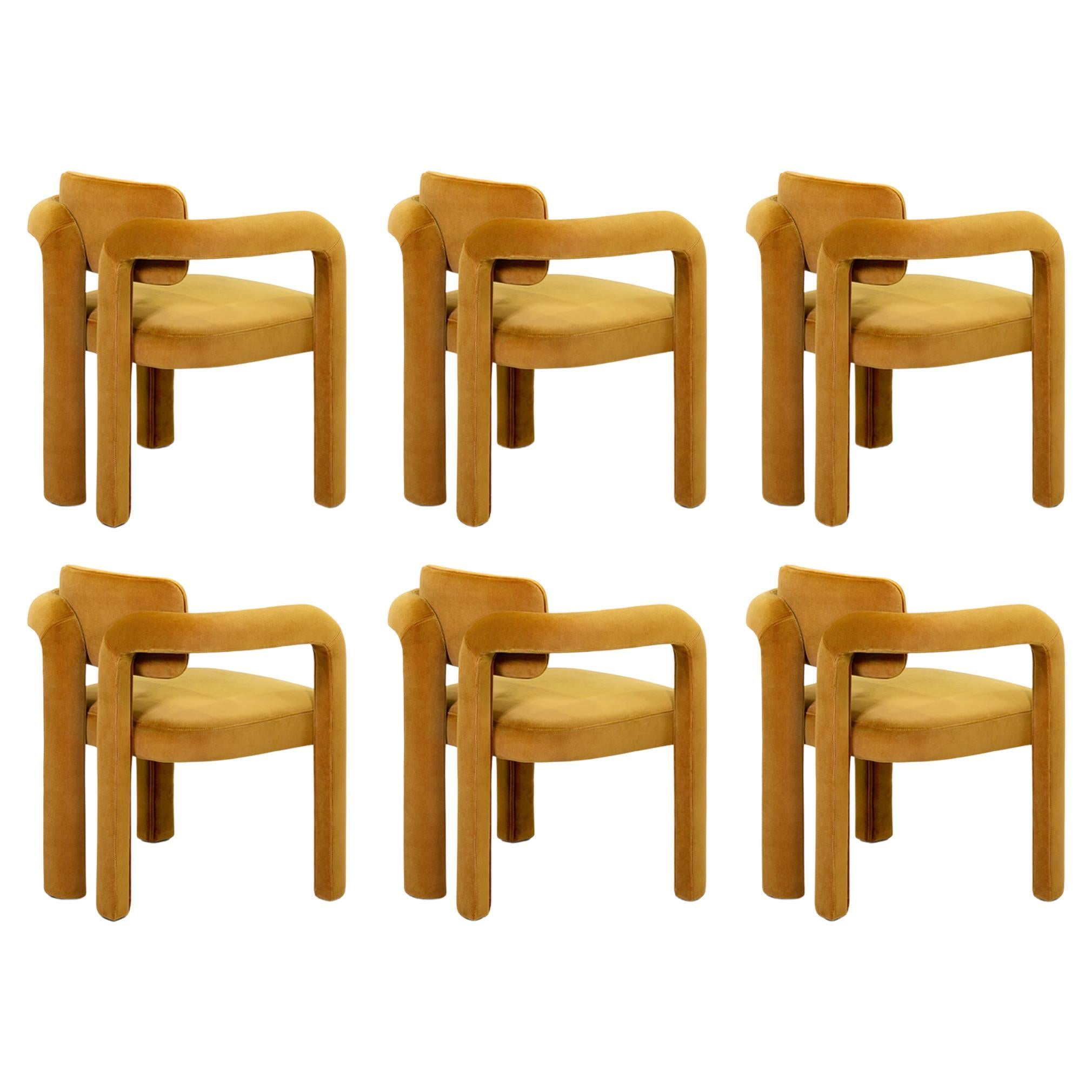 Juego de 6 Sillas de Comedor Doble Arco, Terciopelo, InsidherLand by Joana Santos Barbosa