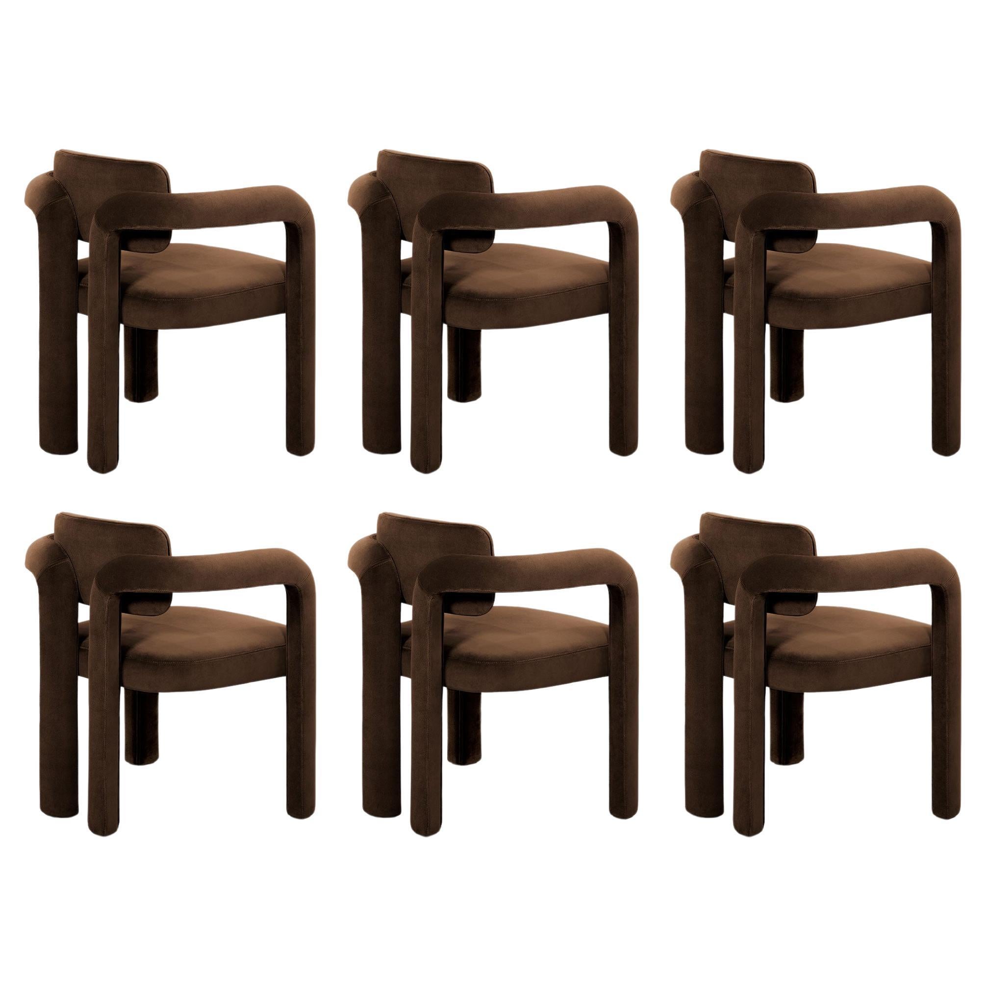 Juego de 6 Sillas de Comedor Doble Arco, Terciopelo, InsidherLand by Joana Santos Barbosa