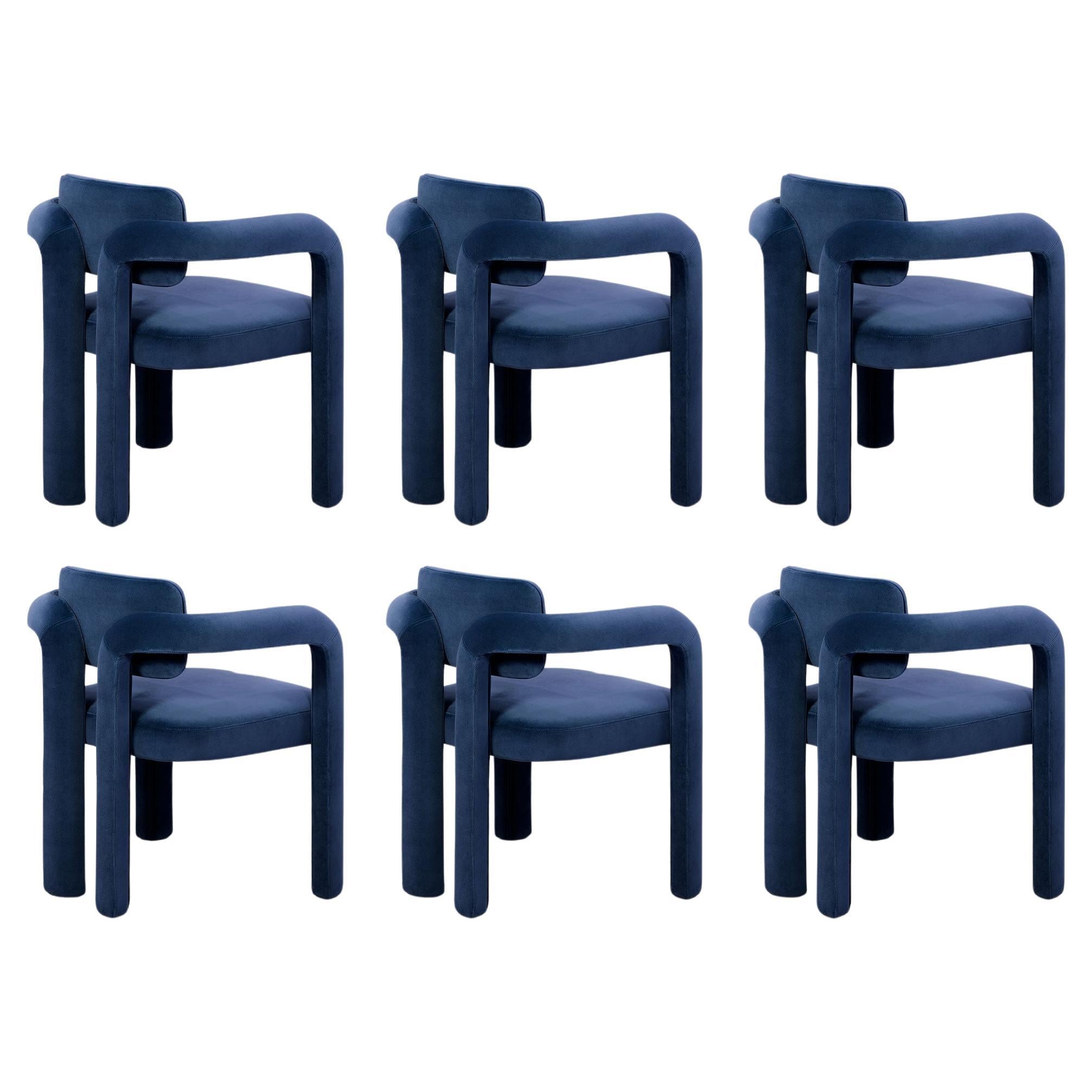 Juego de 6 Sillas de Comedor Doble Arco, Terciopelo, InsidherLand by Joana Santos Barbosa