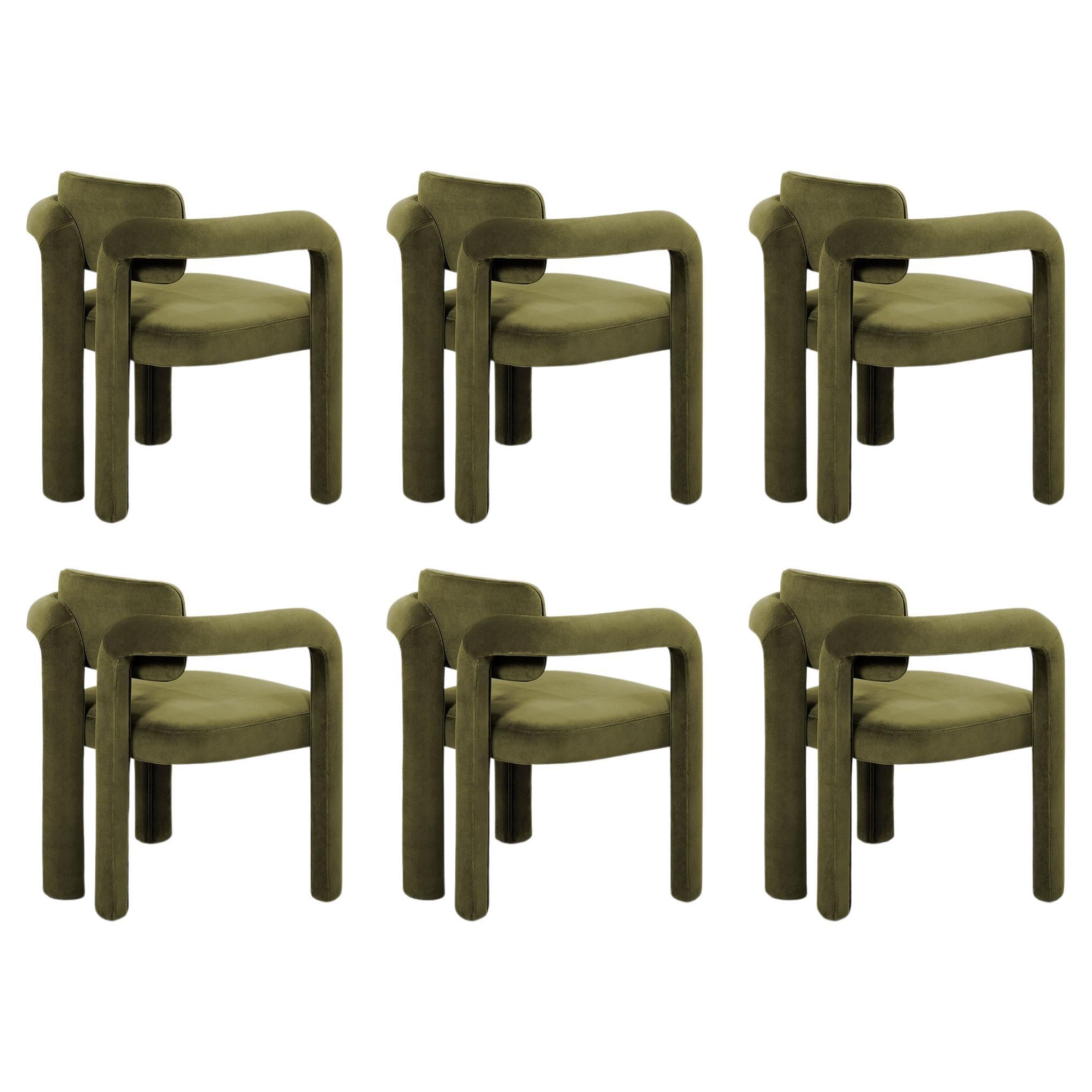 Juego de 6 Sillas de Comedor Doble Arco, Terciopelo, InsidherLand by Joana Santos Barbosa