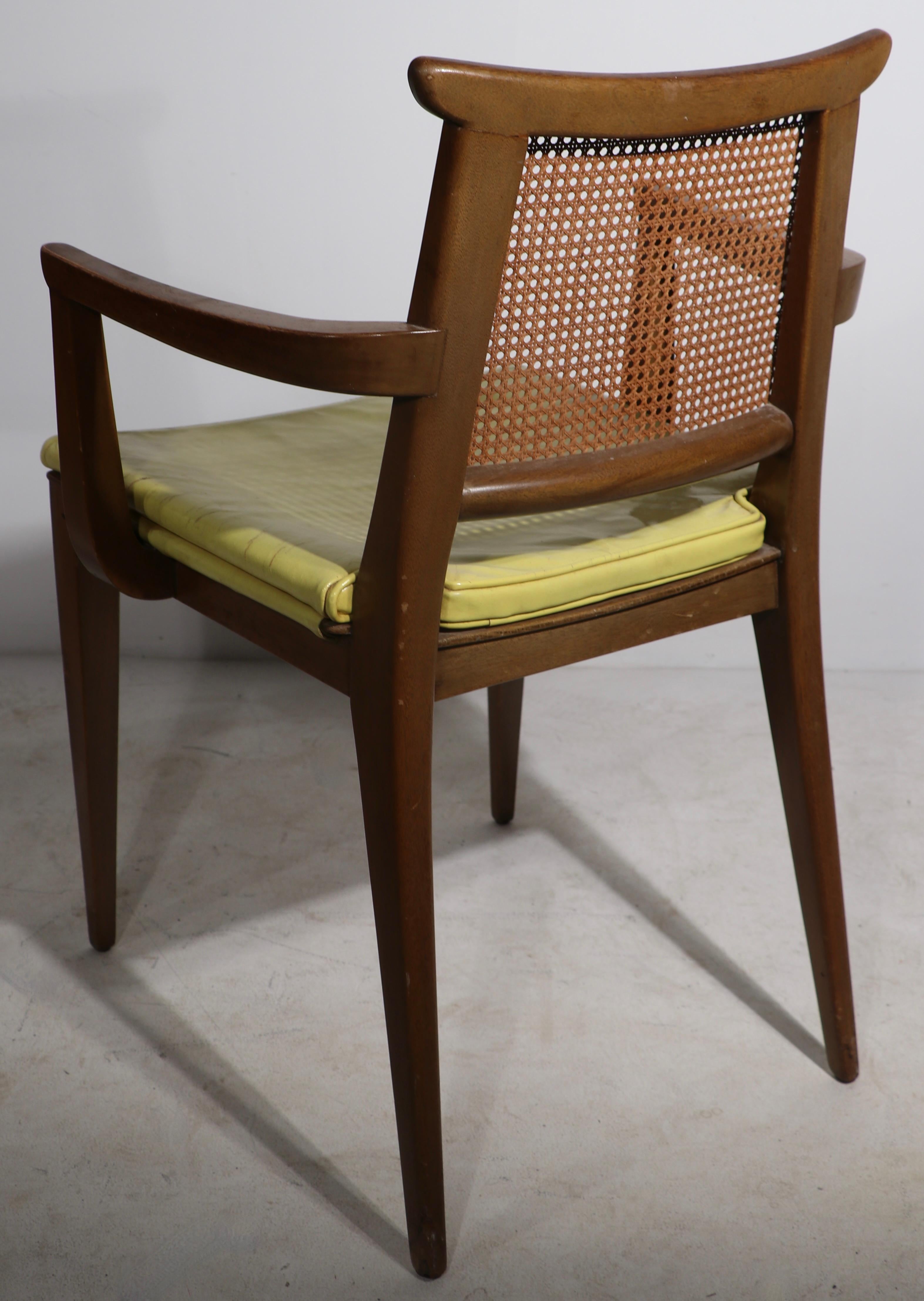 Leather Set of 6 Dunbar Dining Chairs Designed by Wormley, Circa 1950's