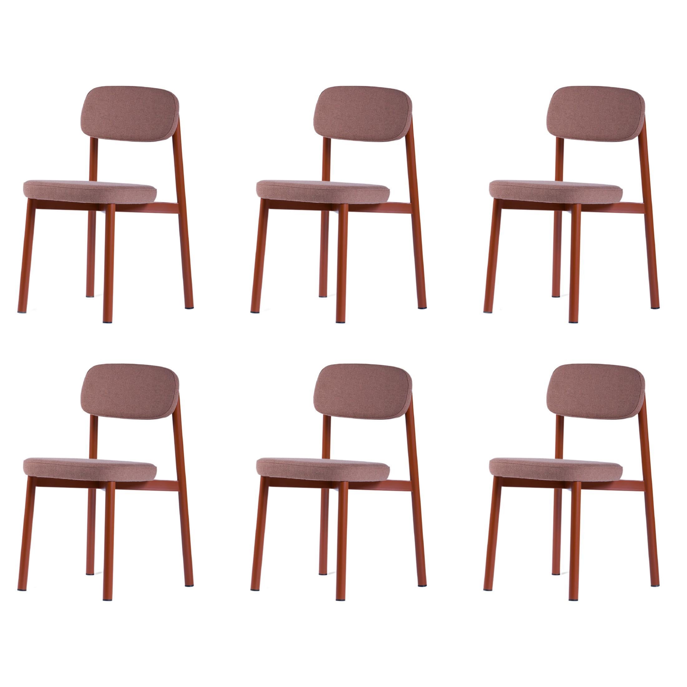 Lot de 6 chaises de résidence en rose poussiéreux par Kann Design