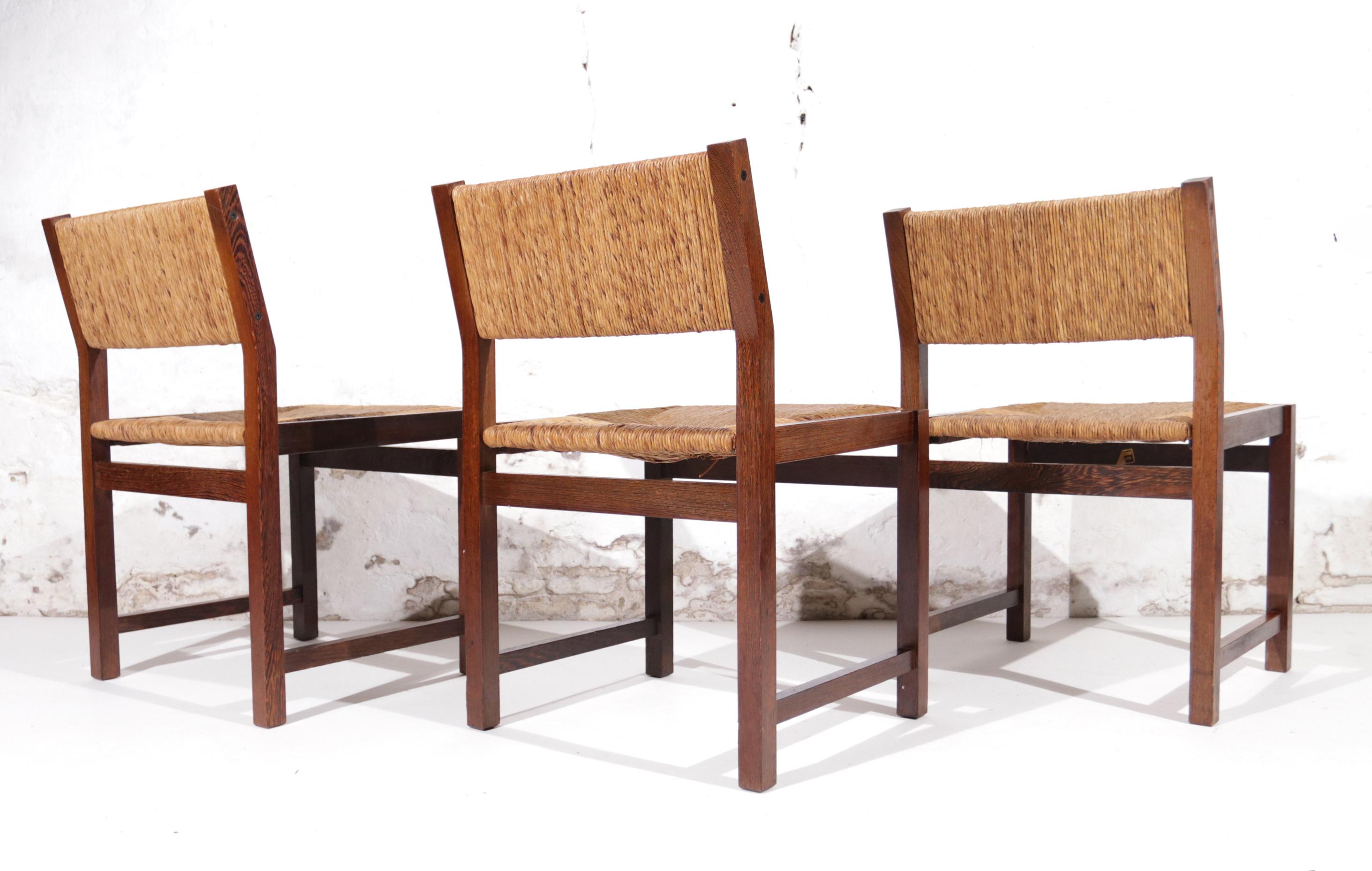 Set of 6 Dutch Design Wengé Dining Room Chairs Martin Visser style '70 5