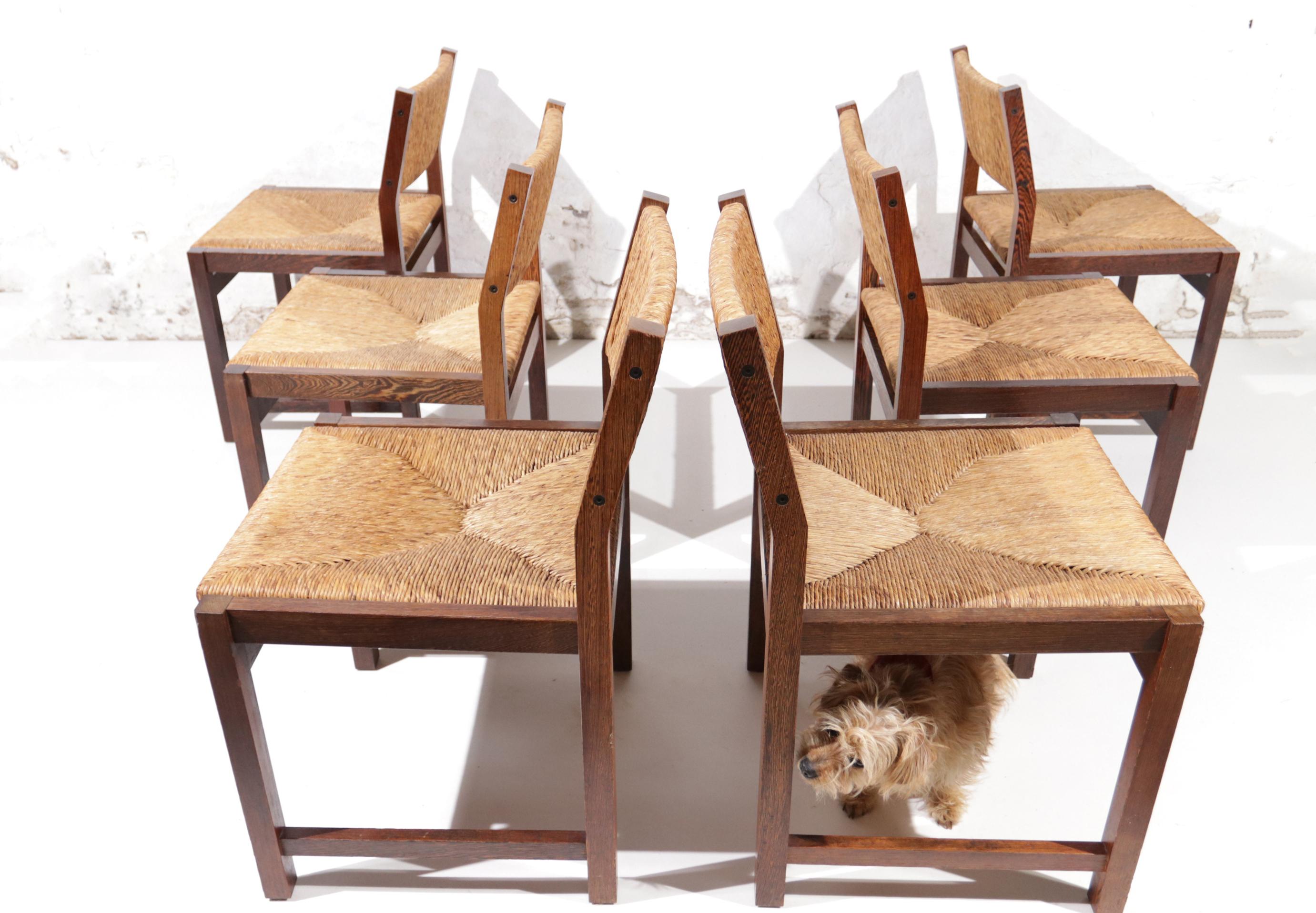 Set of 6 Dutch Design Wengé Dining Room Chairs Martin Visser style '70 7