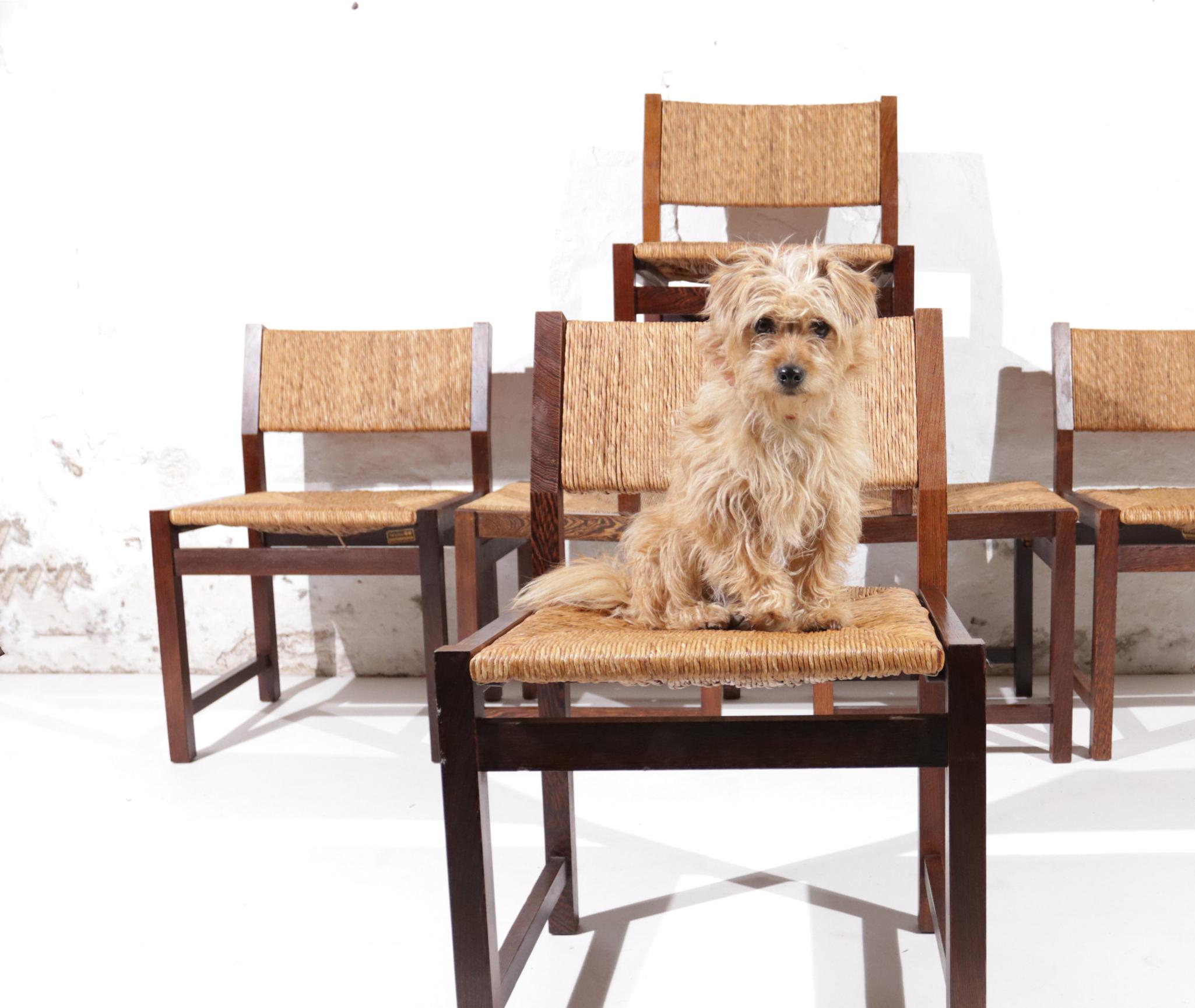 Set of 6 Dutch Design Wengé Dining Room Chairs Martin Visser style '70 9