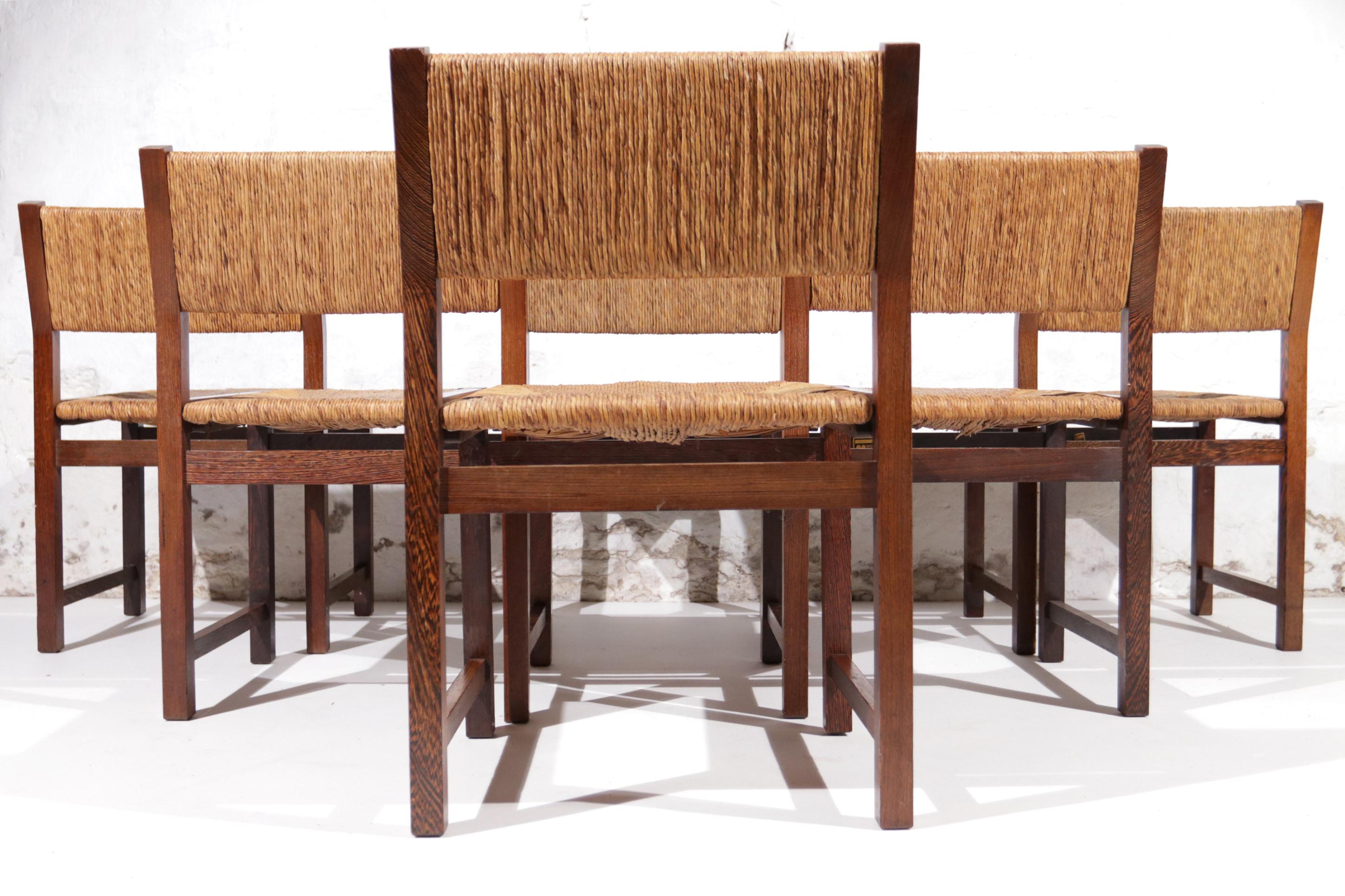 Set of 6 Dutch Design Wengé Dining Room Chairs Martin Visser style '70 12