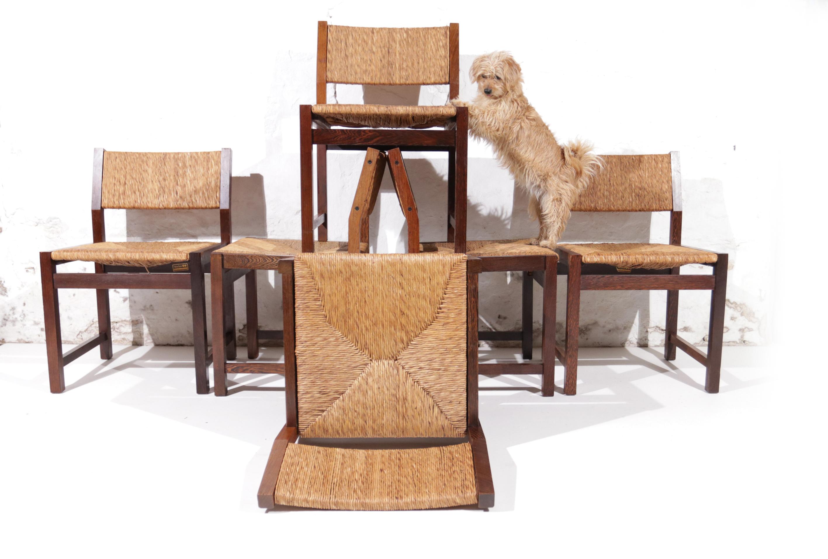 Set of 6 Dutch Design Wengé Dining Room Chairs Martin Visser style '70 13
