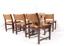 Set of 6 Dutch Design Wengé Dining Room Chairs Martin Visser style '70
