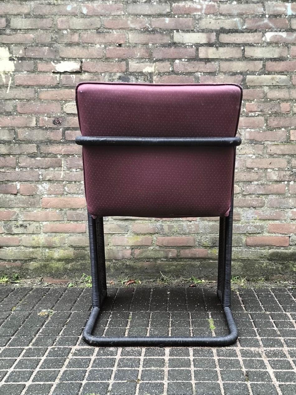 Fin du 20e siècle Ensemble de 6 chaises de salle à manger en osier de conception néerlandaise par Luit Van Der Helm, années 1980. en vente