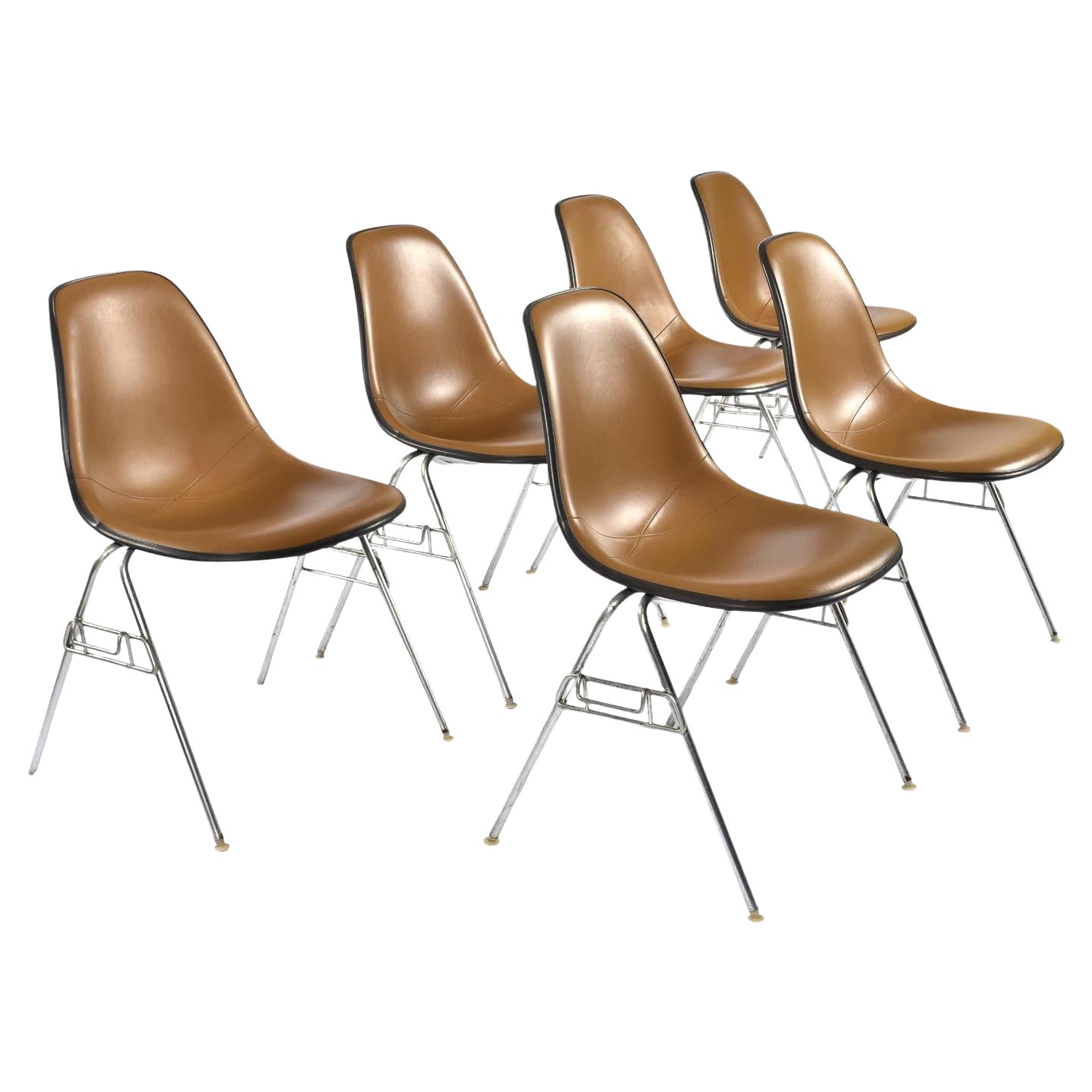 Set of 6 Eames Fiberglass Shell Chairs by Herman Miller, USA