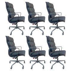 Set of 6 Eames for Herman Miller Soft Pad Chairs 1980's