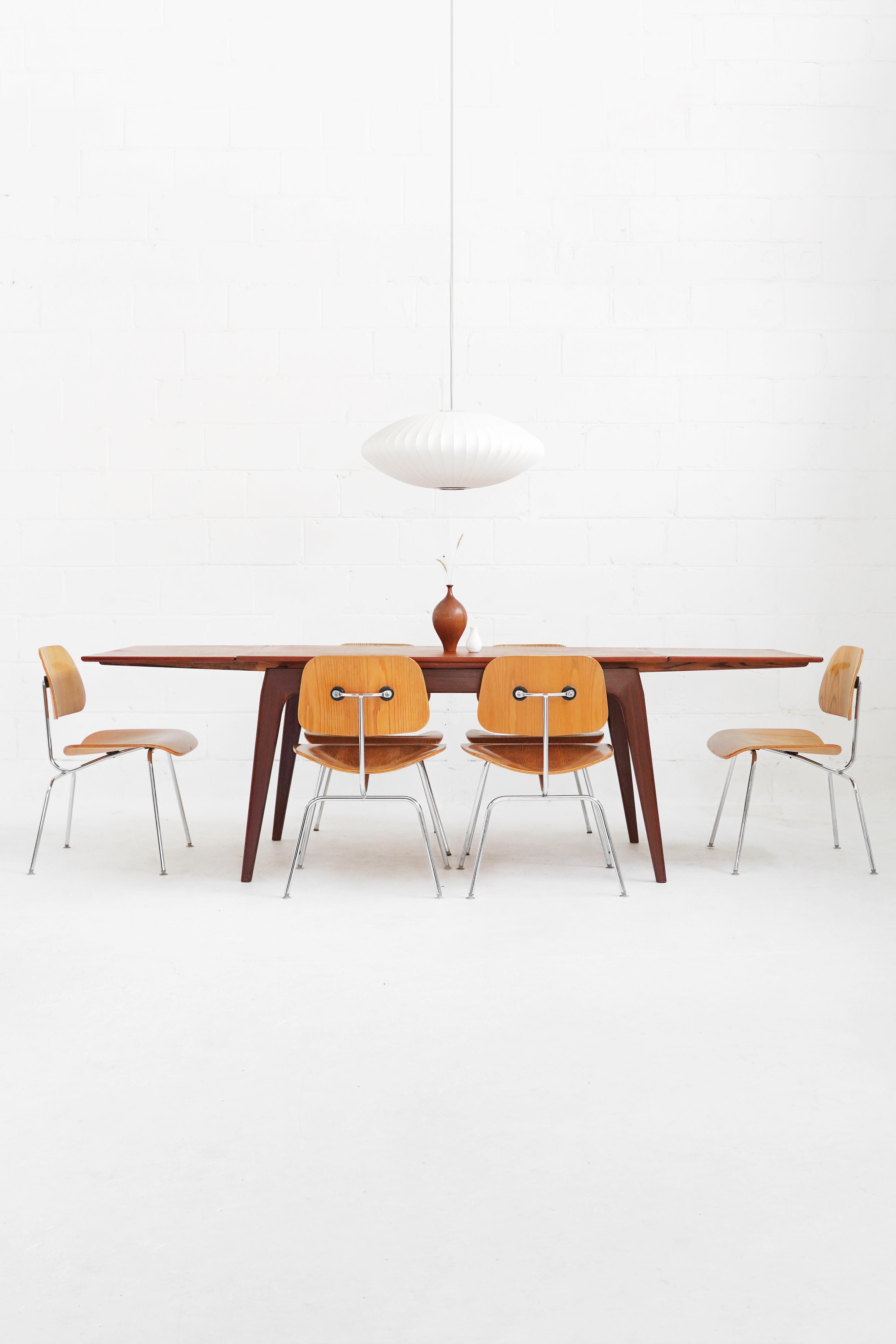 Contemporary Set of 6 Eames Molded Plywood 'DCM' Chairs in Ash for Herman Miller