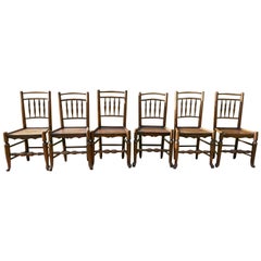 Set of 6 Early 19th Century Elm and Ash Country Chairs Antique Set of 6 Early 19th Century Elm and Ash Country Chairs