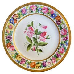 Set of 6 Early 19th Century Flower Plates by Denuelle - Vieux Paris 
