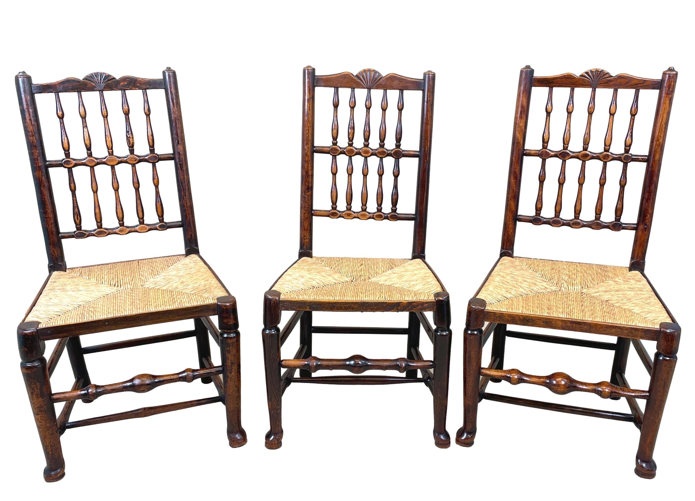 Set of 6 Early 19th Century Spindle Back Dining Chairs 2