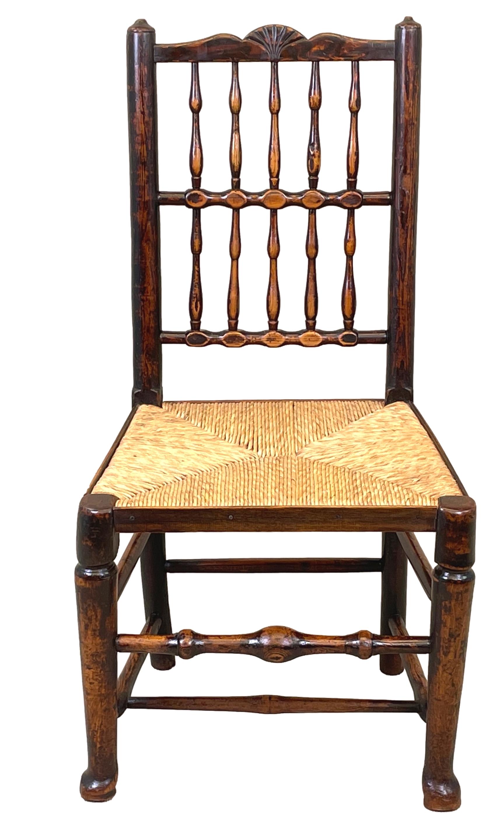 Set of 6 Early 19th Century Spindle Back Dining Chairs 4