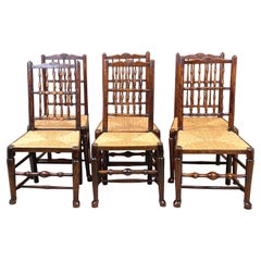 Set of 6 Early 19th Century Spindle Back Dining Chairs