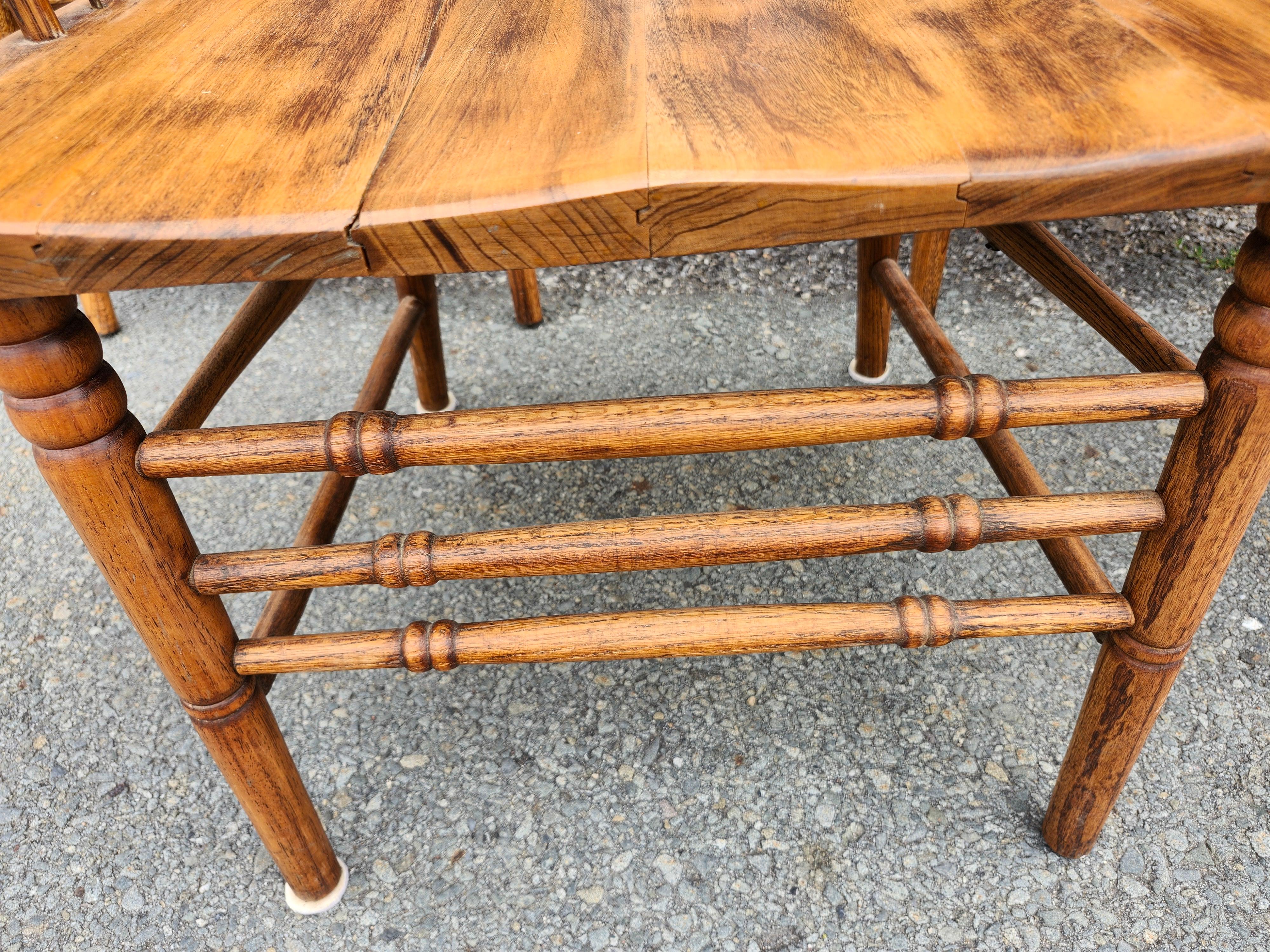 Set of 6 Early 20thC Firehouse Windsor Oak & Walnut Dining Chairs C1910 For Sale 3