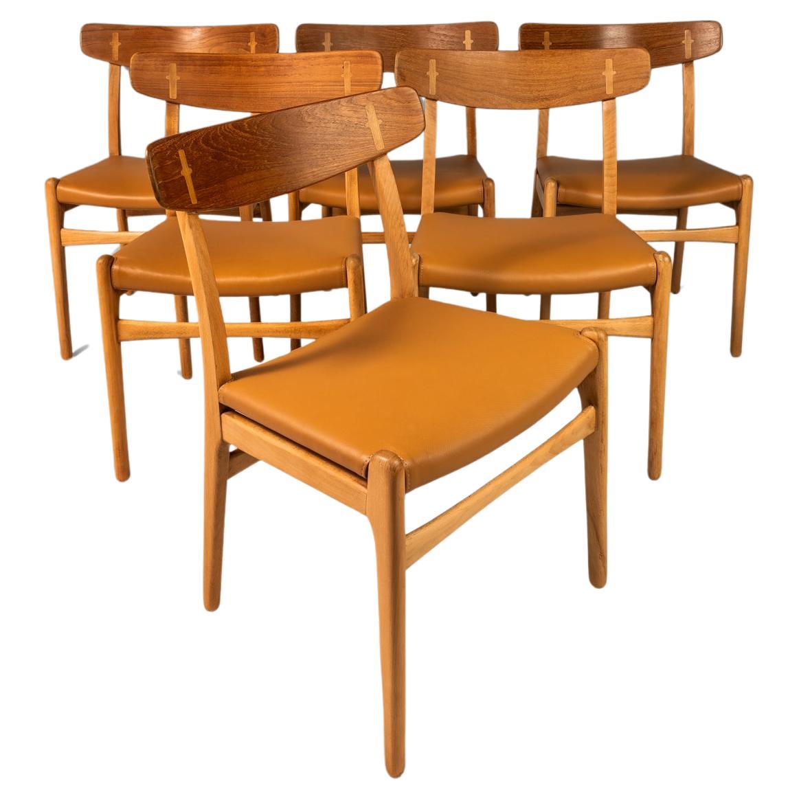 Set di 6 sedie da pranzo Hansen CH23, Carl Hansen & Søn, Danimarca, anni '50