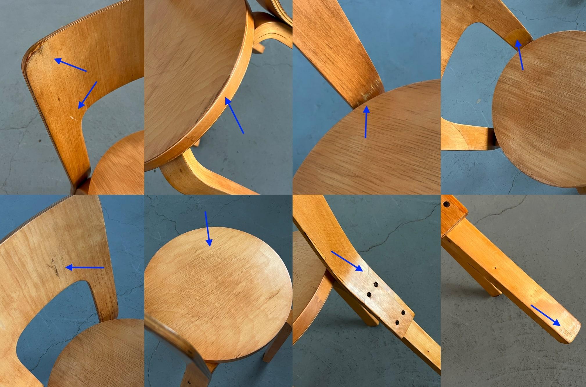 Ensemble de 6 chaises de salle à manger en bois de bouleau 