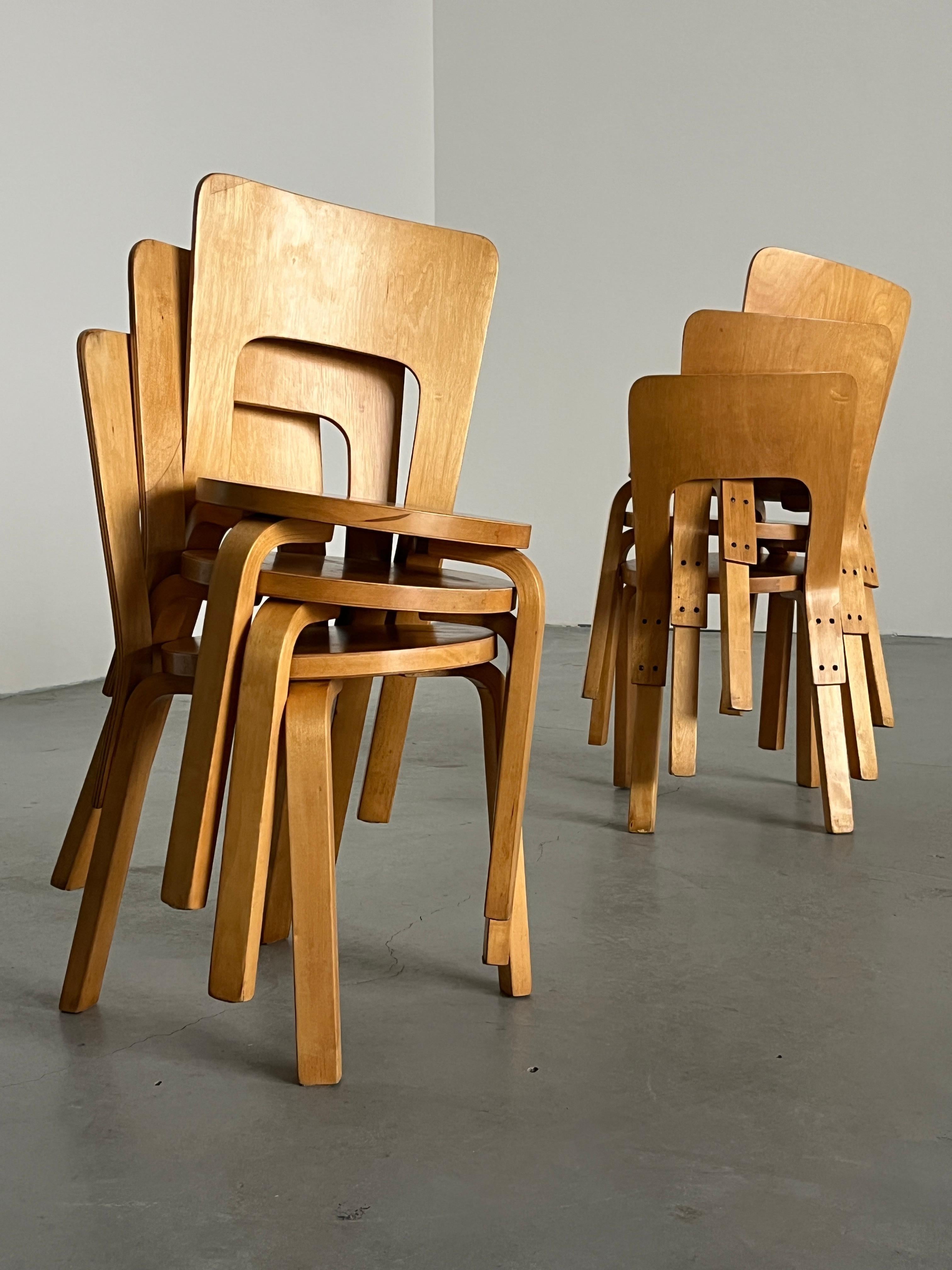 Ensemble de 6 chaises de salle à manger en bois de bouleau 