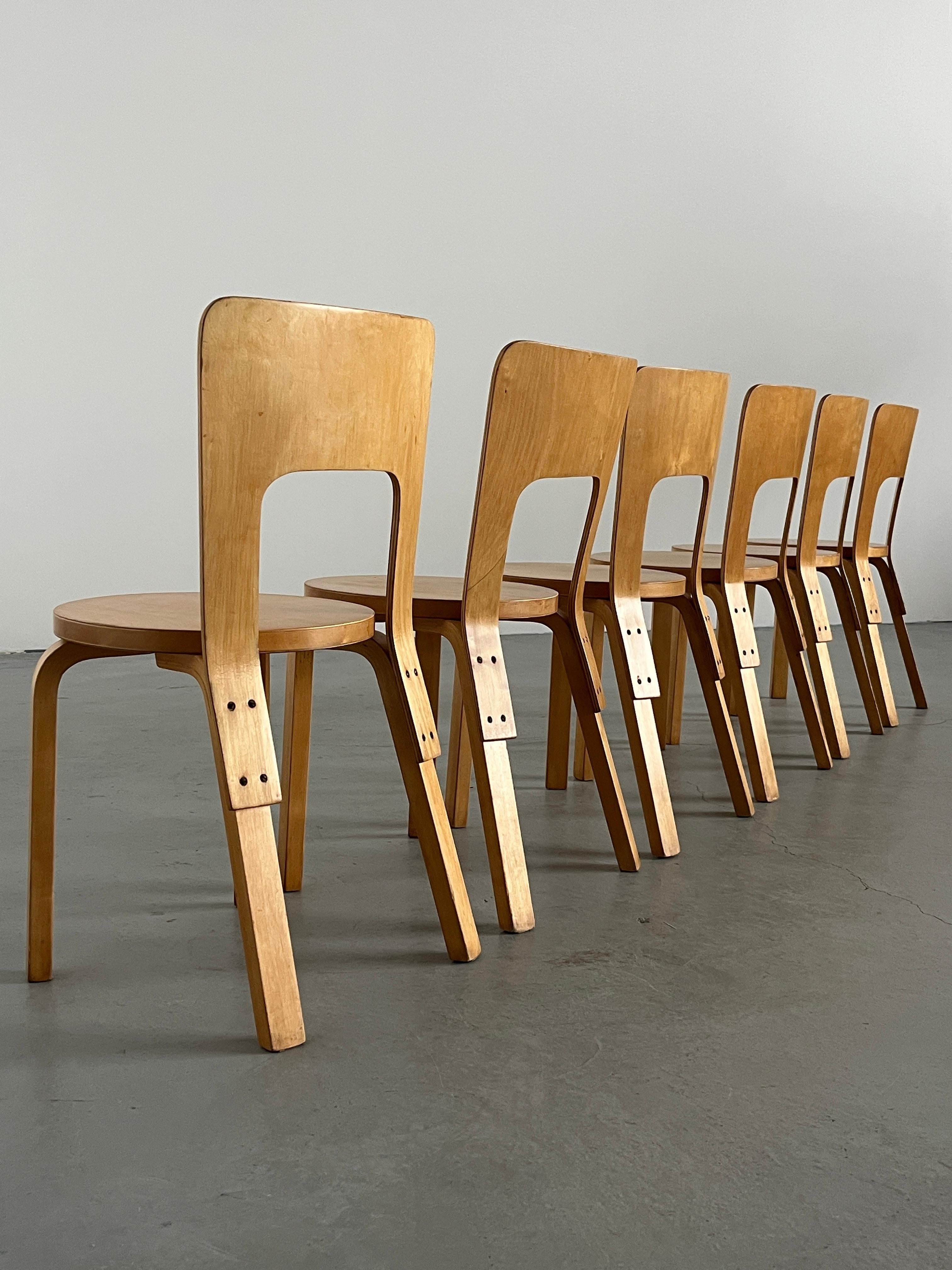 Bouleau Ensemble de 6 chaises de salle à manger en bois de bouleau 